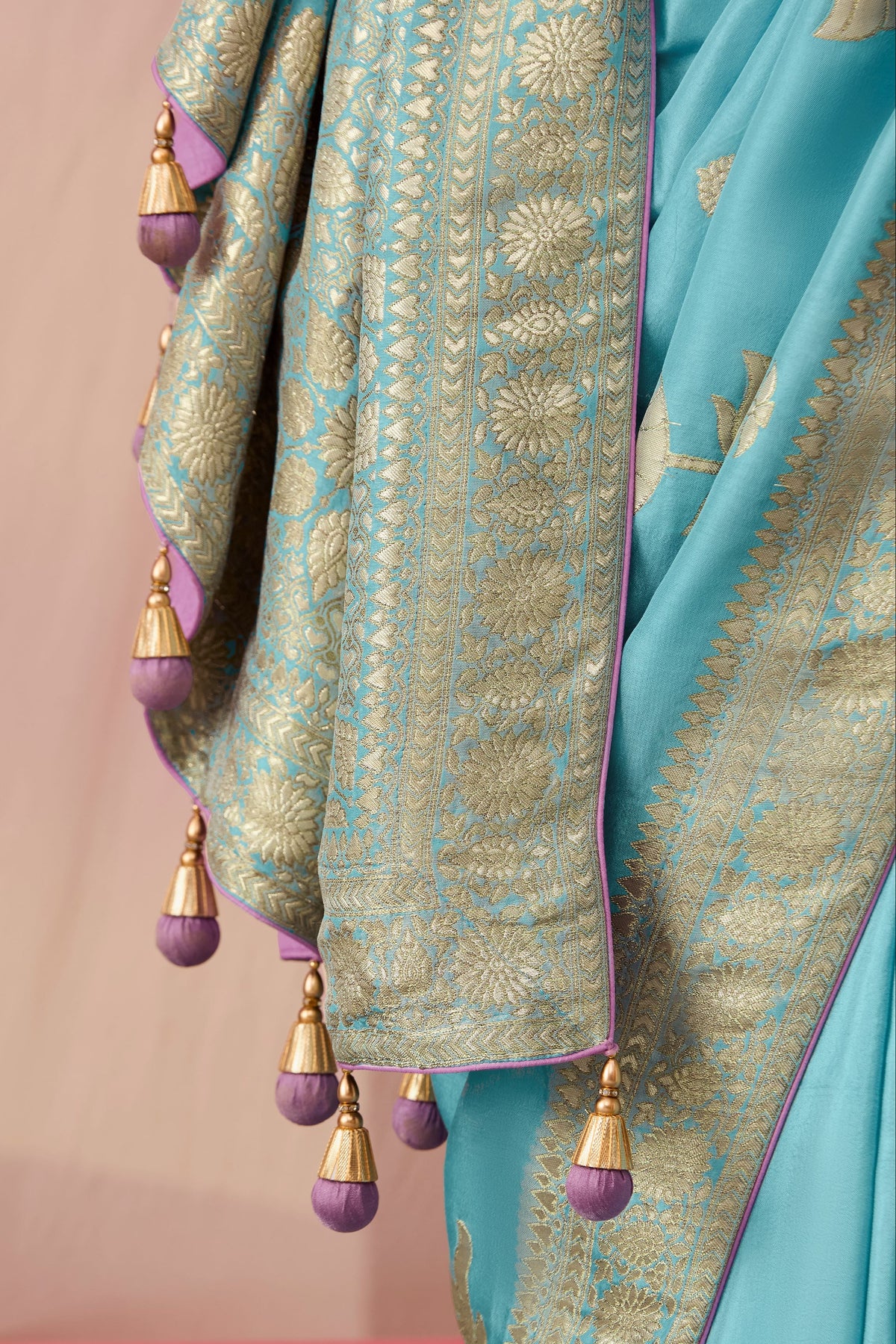 Light Blue Woven Dola Silk Saree