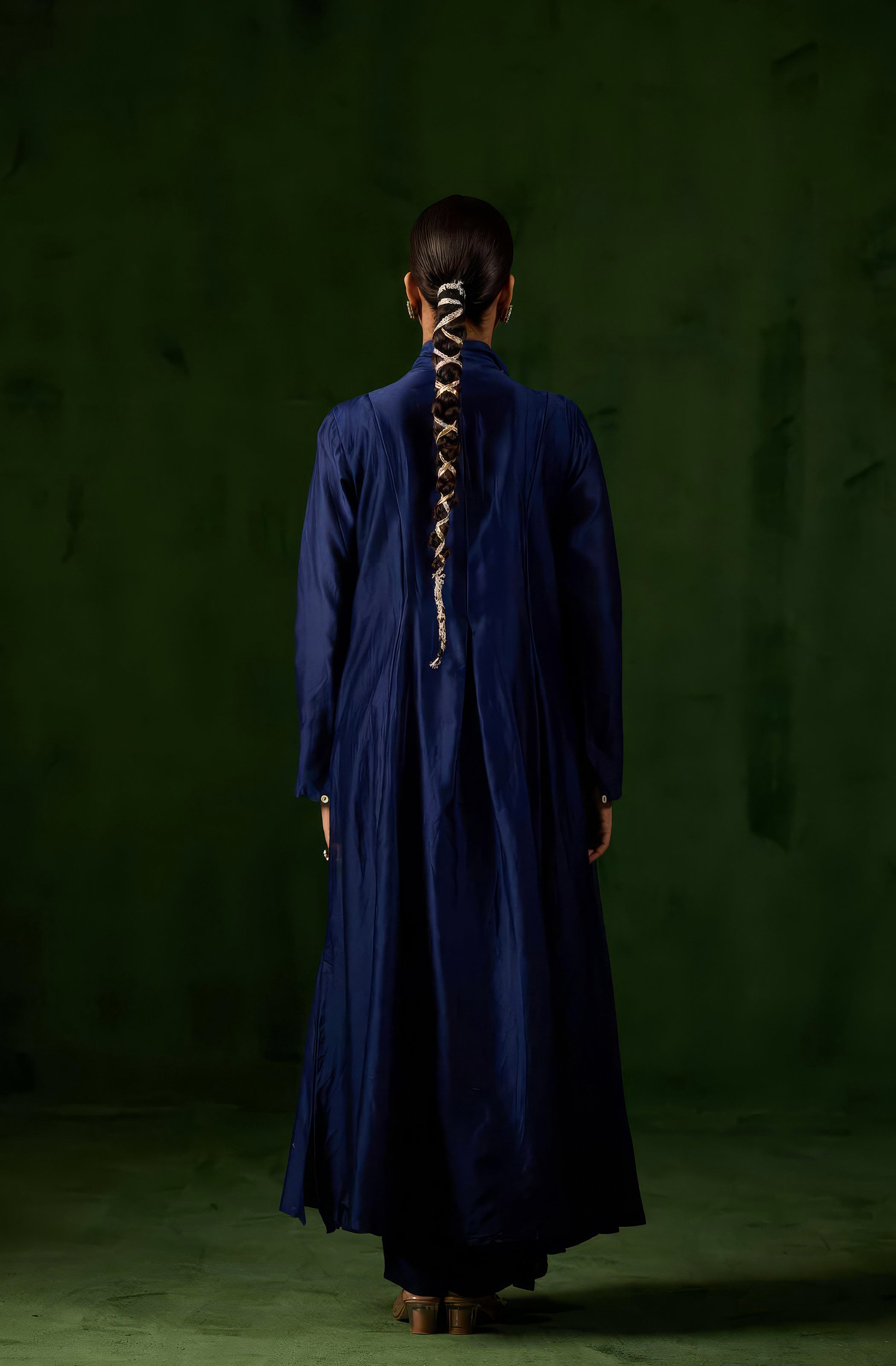 Rich Blue Embellished Premium Silk Kurta Set