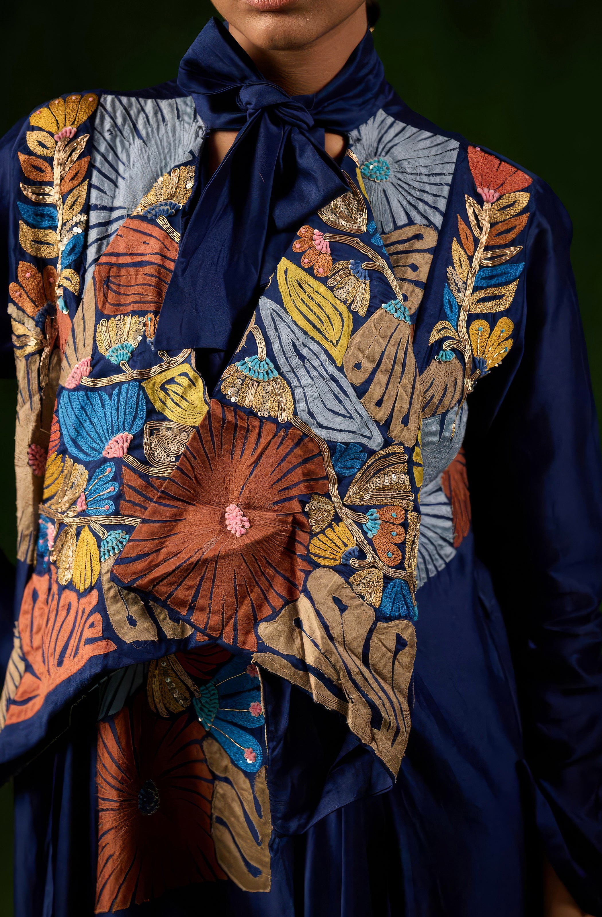 Rich Blue Embellished Premium Silk Kurta Set