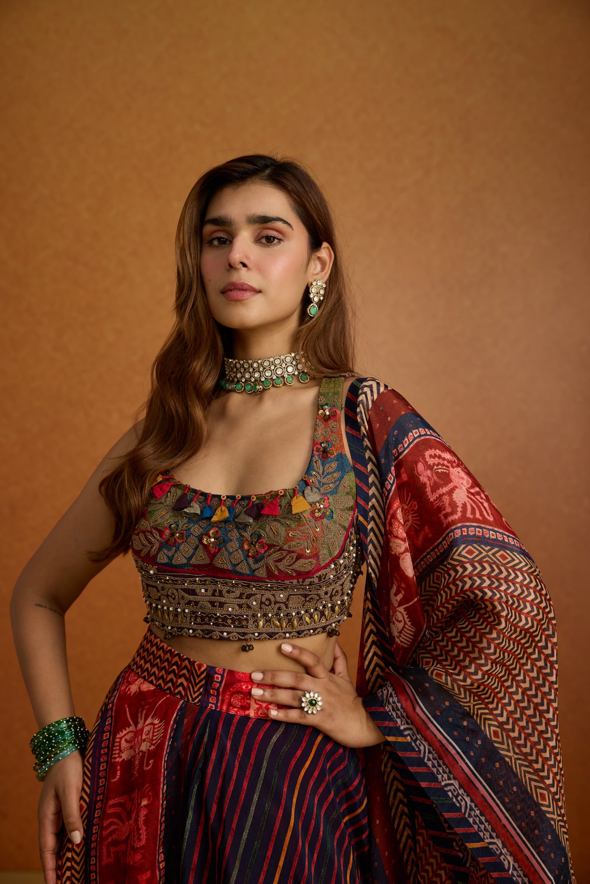 Boho Chic Printed Georgette Skirt Set