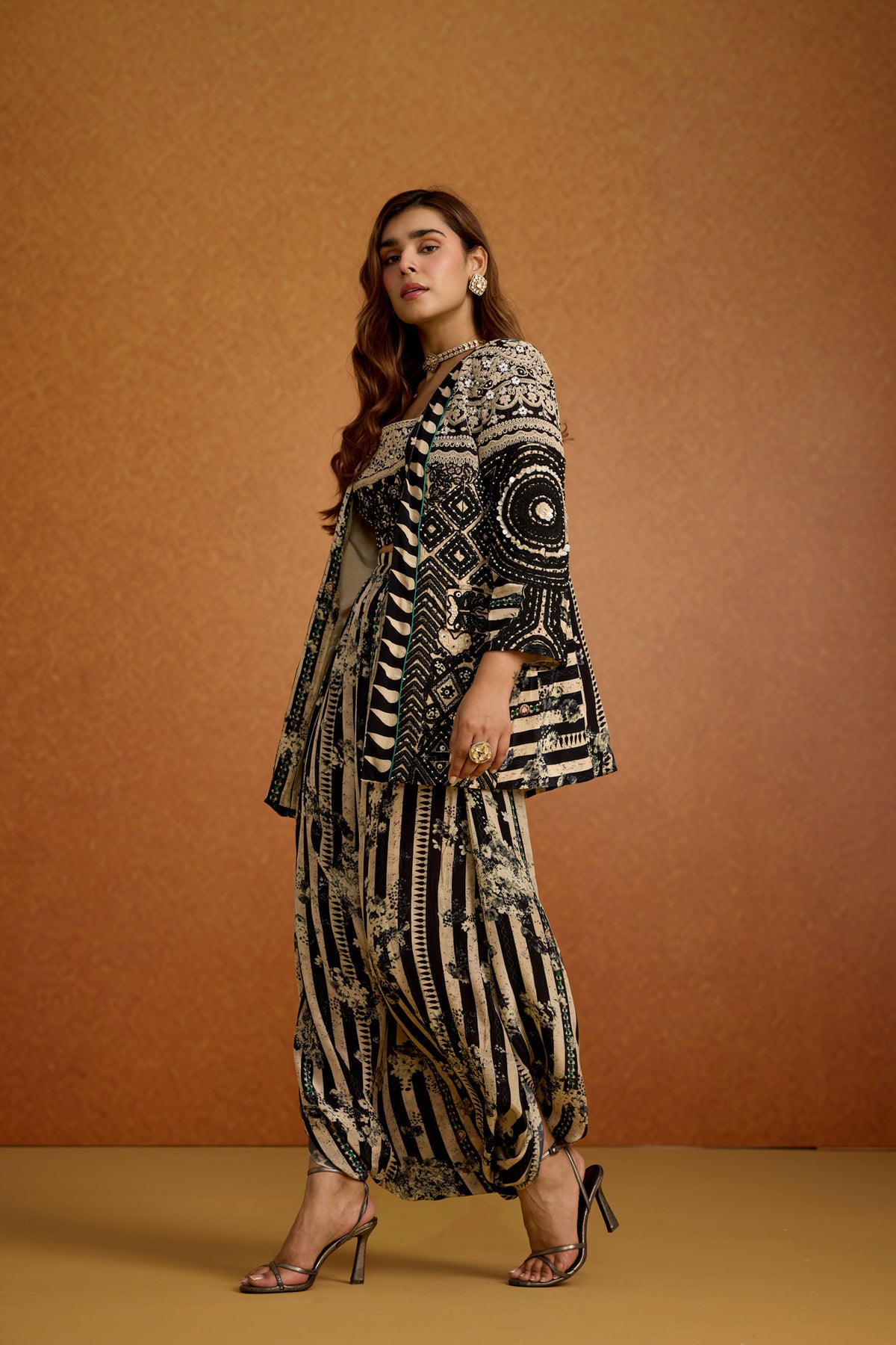 Onyx Aztec Chinon Silk Co-Ord Set