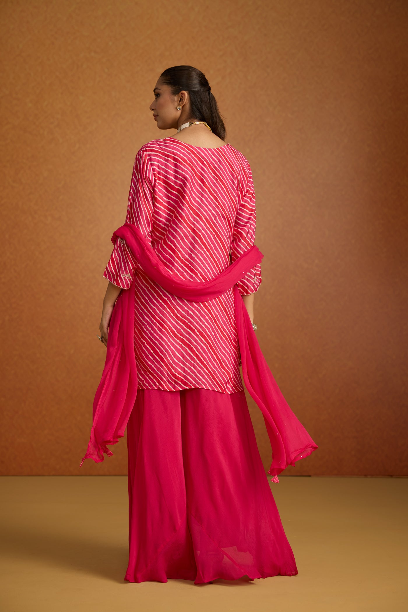 Rani Pink Embellished Crepe Silk Palazzo Set