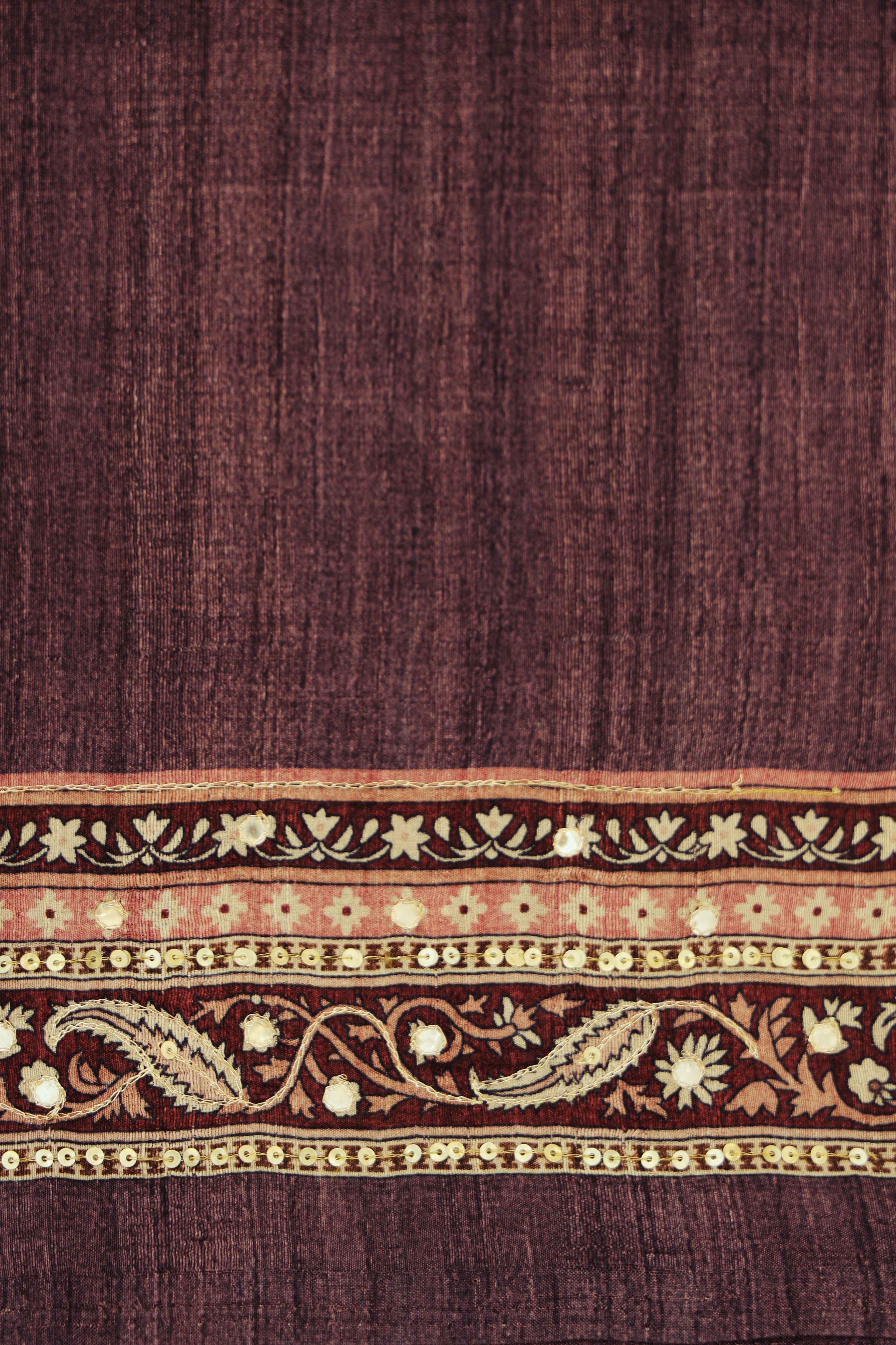 Light Purple Bhagalpuri Tussar Silk Saree