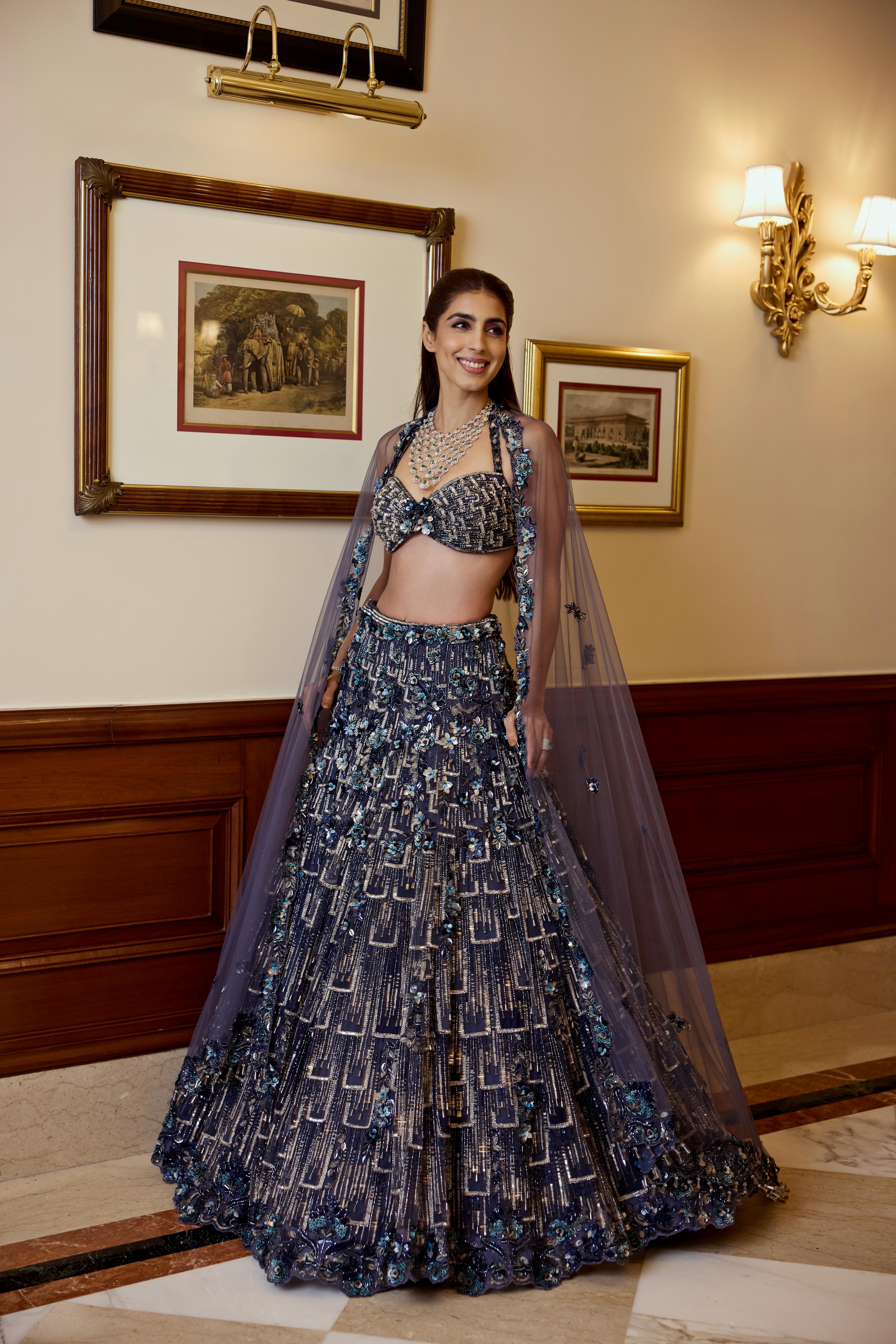 Celestial Blue Embellished Premium Lehenga Set