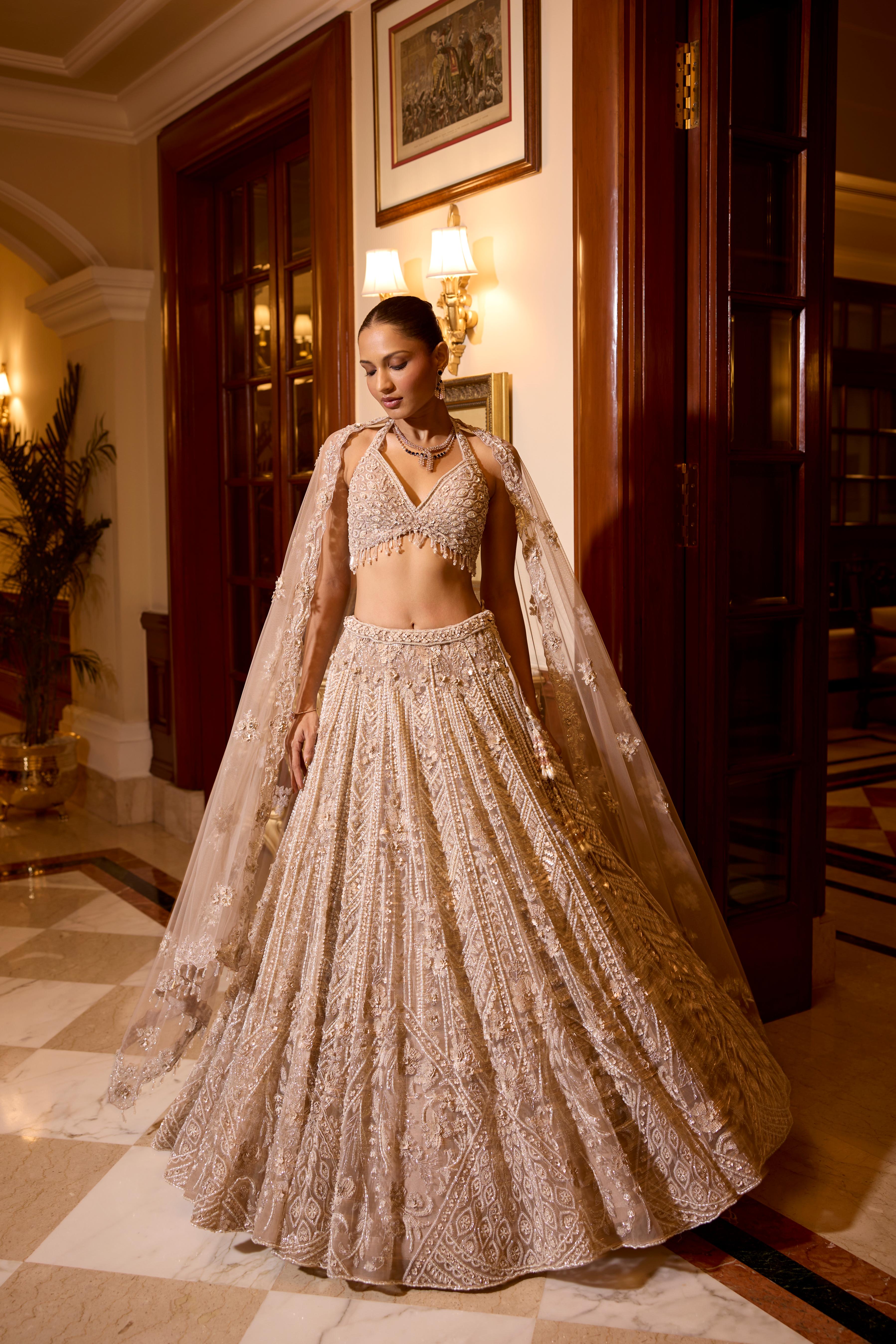 Misty Pink Embellished Premium Lehenga Set