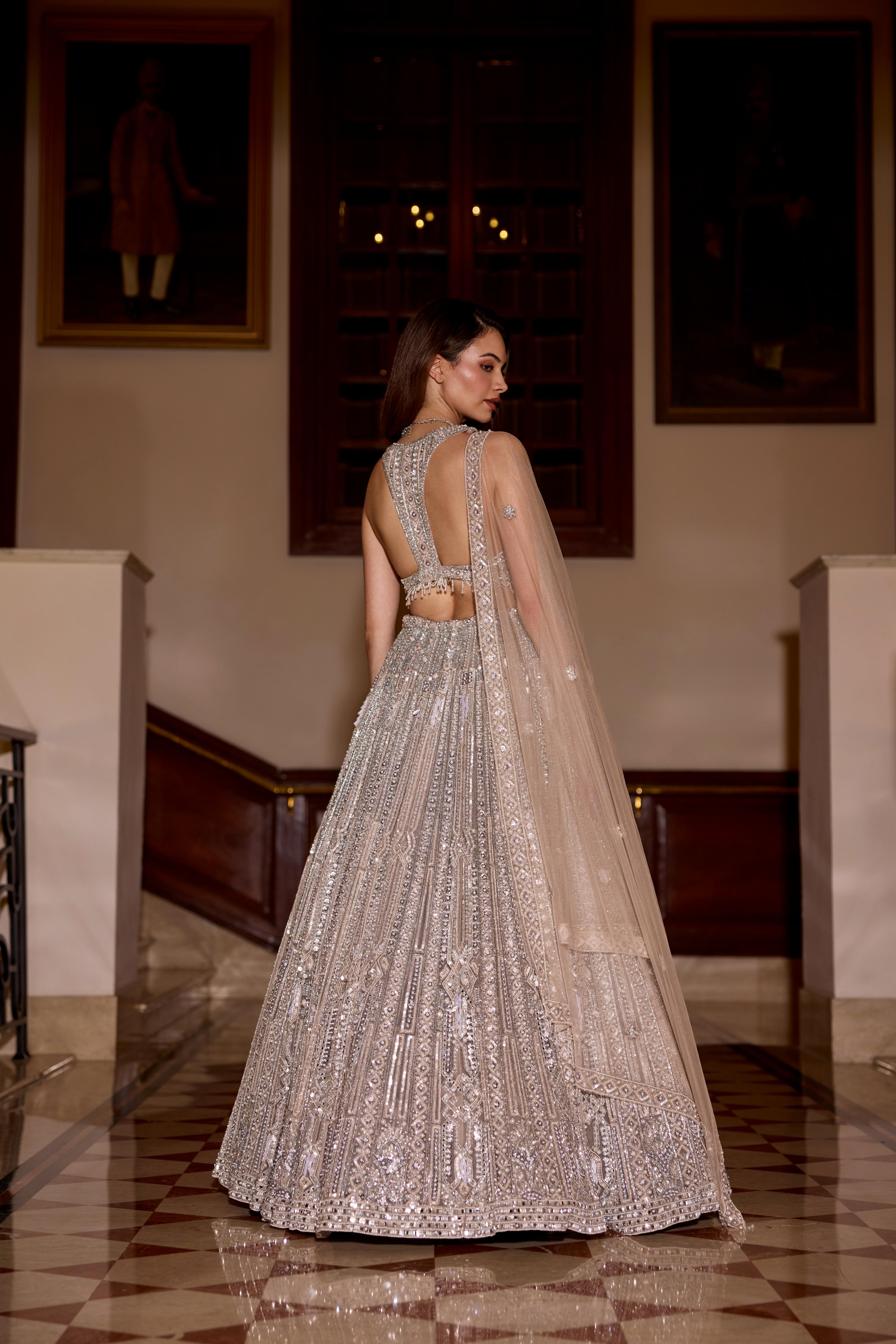 Soft Gold Embellished Premium Lehenga Set