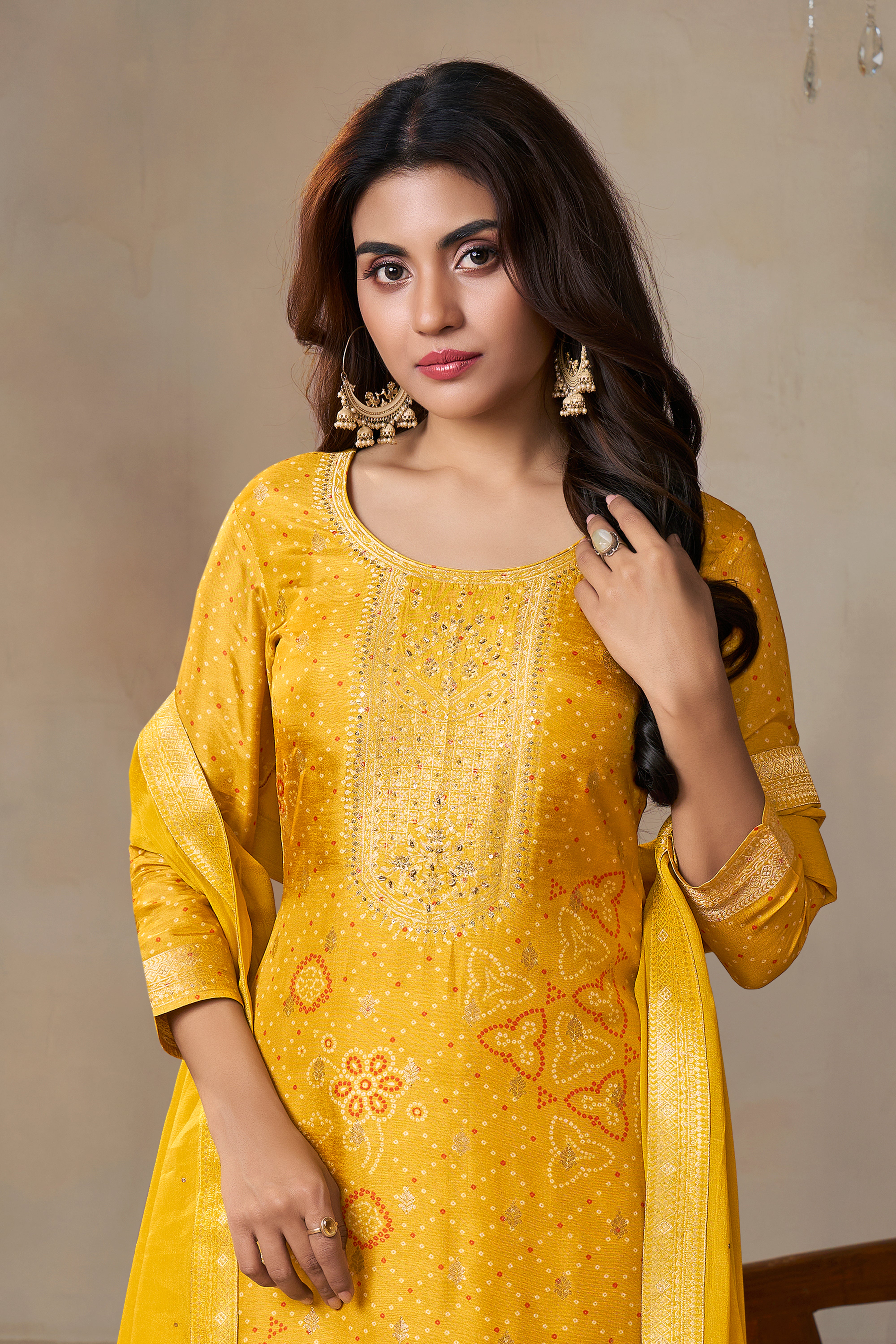 Holy Yellow Bandhej Kurta & Pant Set