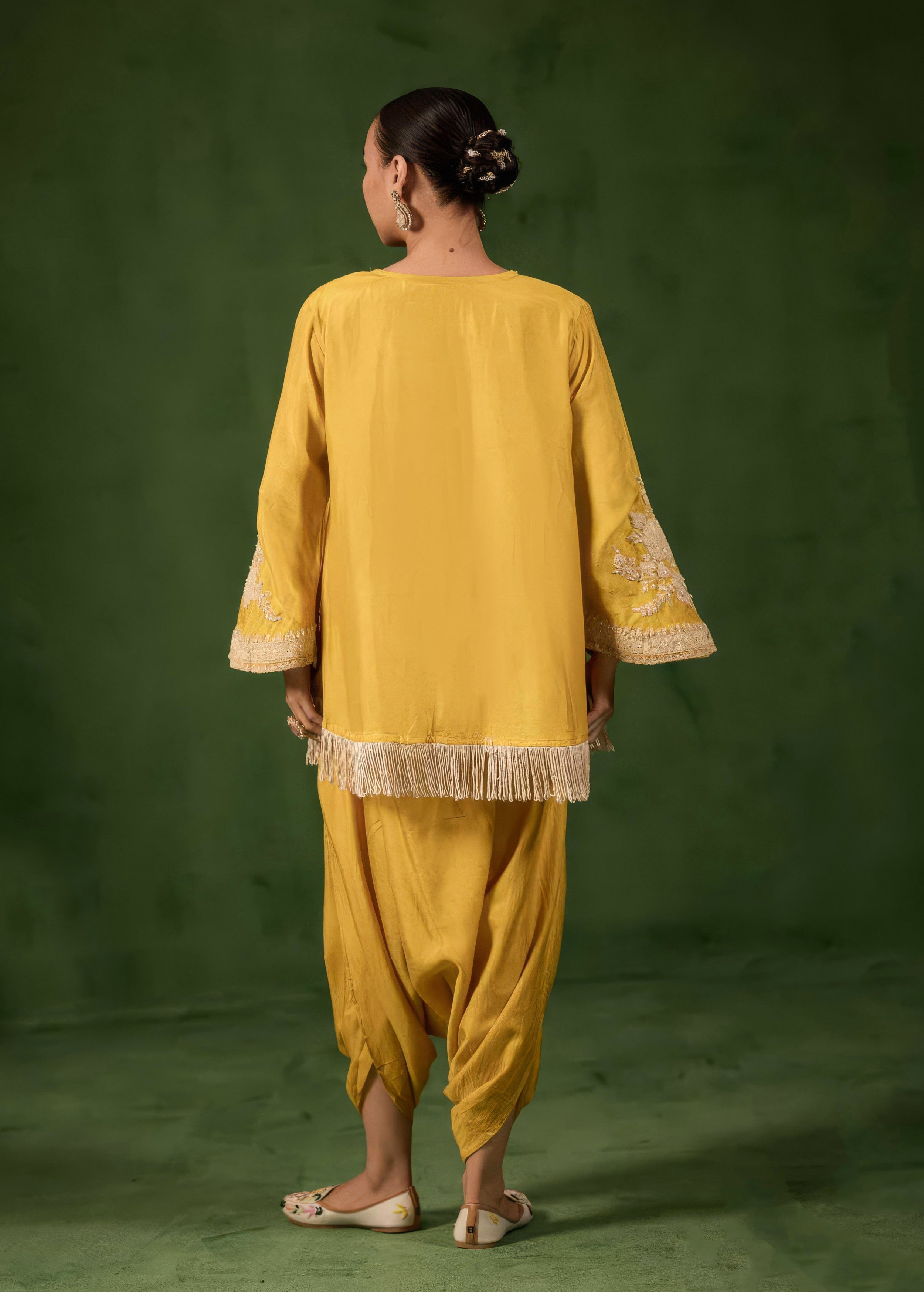 Sunshine Yellow Embellished Raw Silk Co-Ord Set