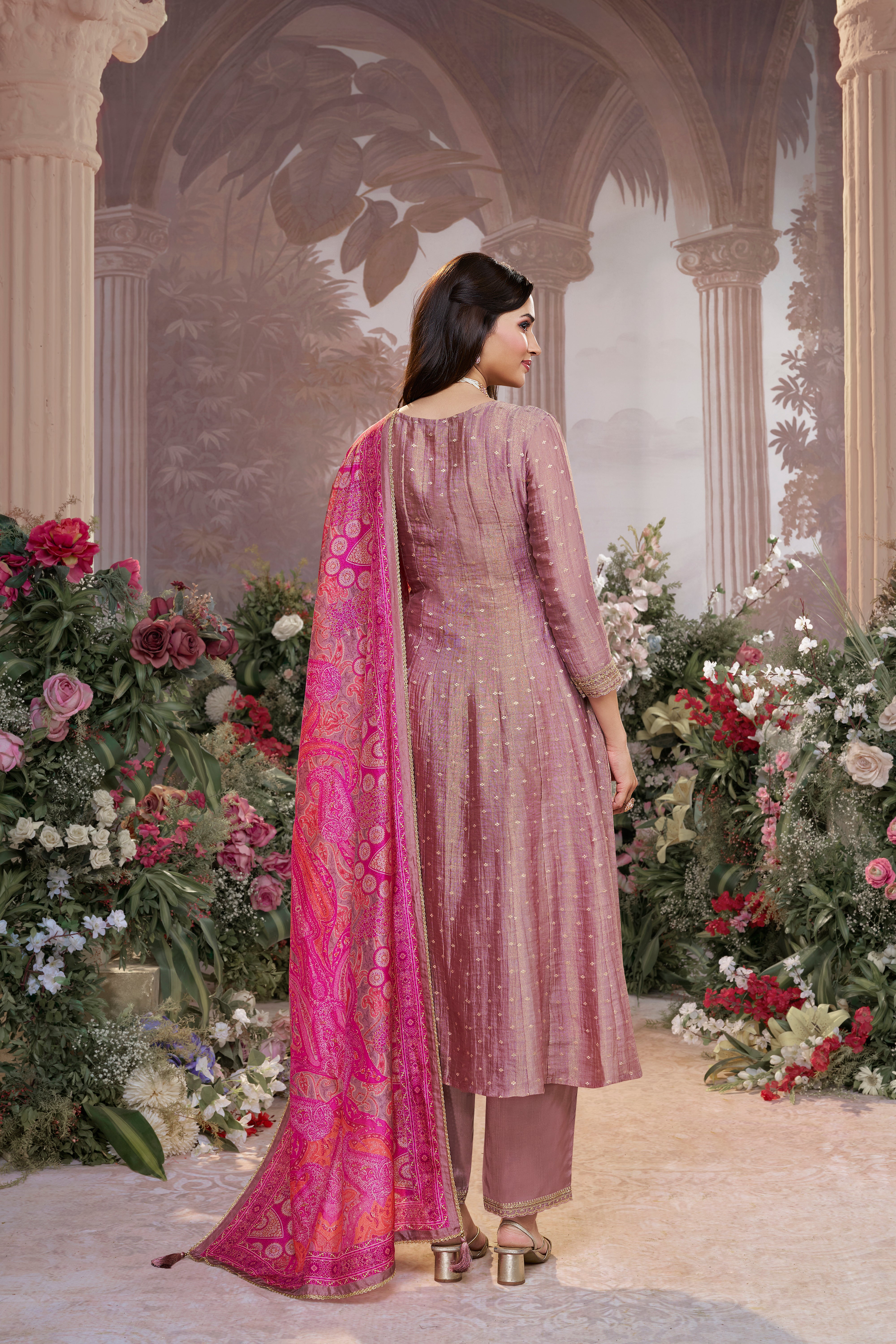 Light Blush Embellished Pants Set