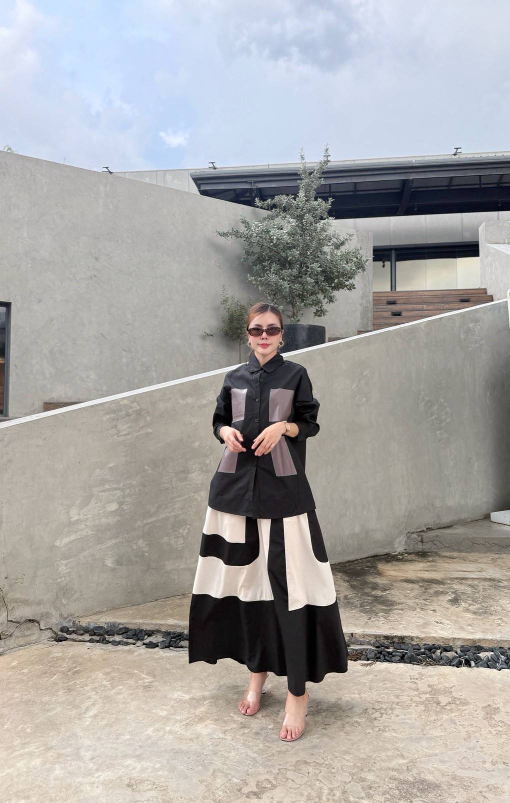 Black Printed Organic Cotton Co-Ord Set