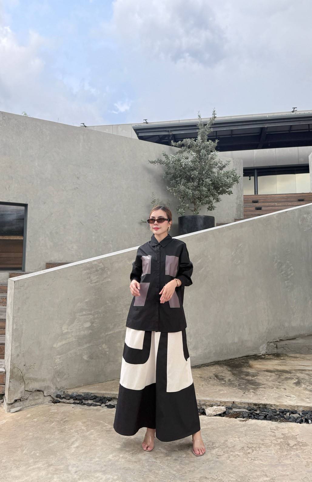 Black Printed Organic Cotton Co-Ord Set