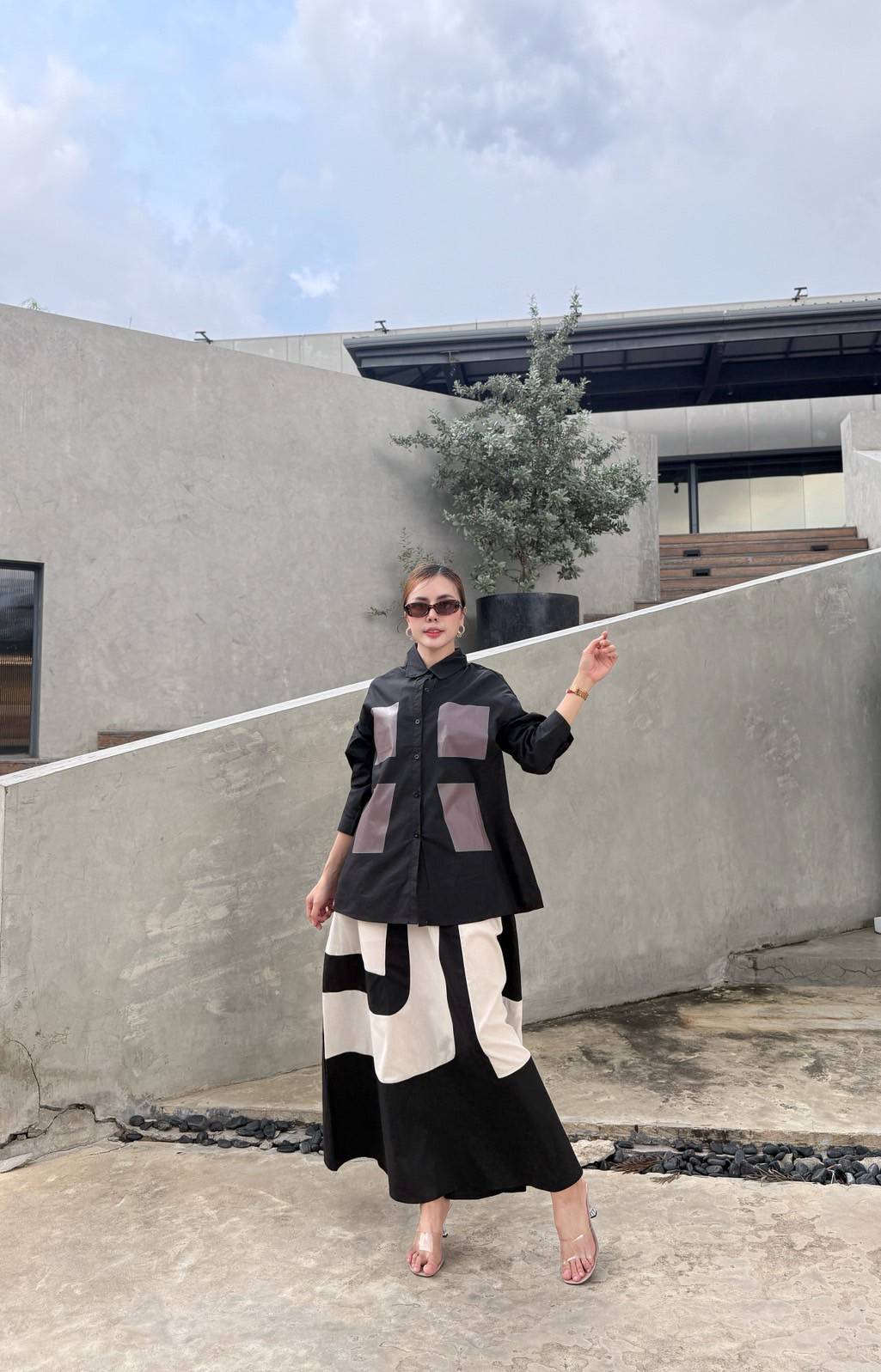 Black Printed Organic Cotton Co-Ord Set