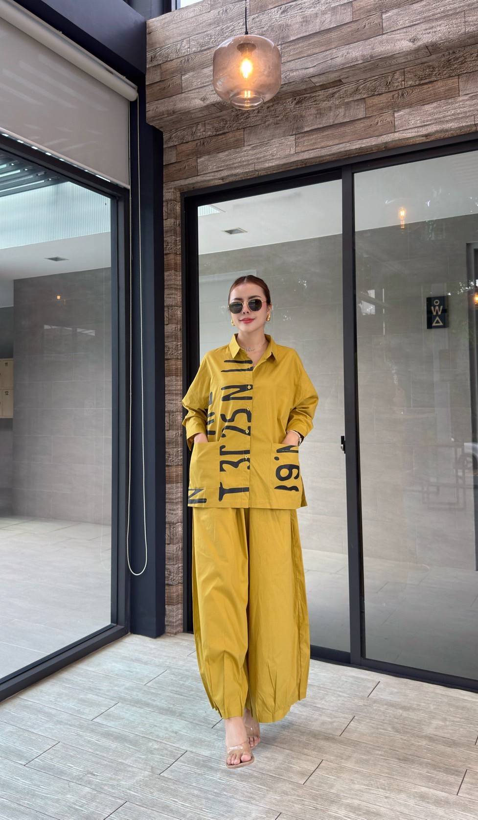 Amber Yellow Printed Organic Cotton Co-Ord Set