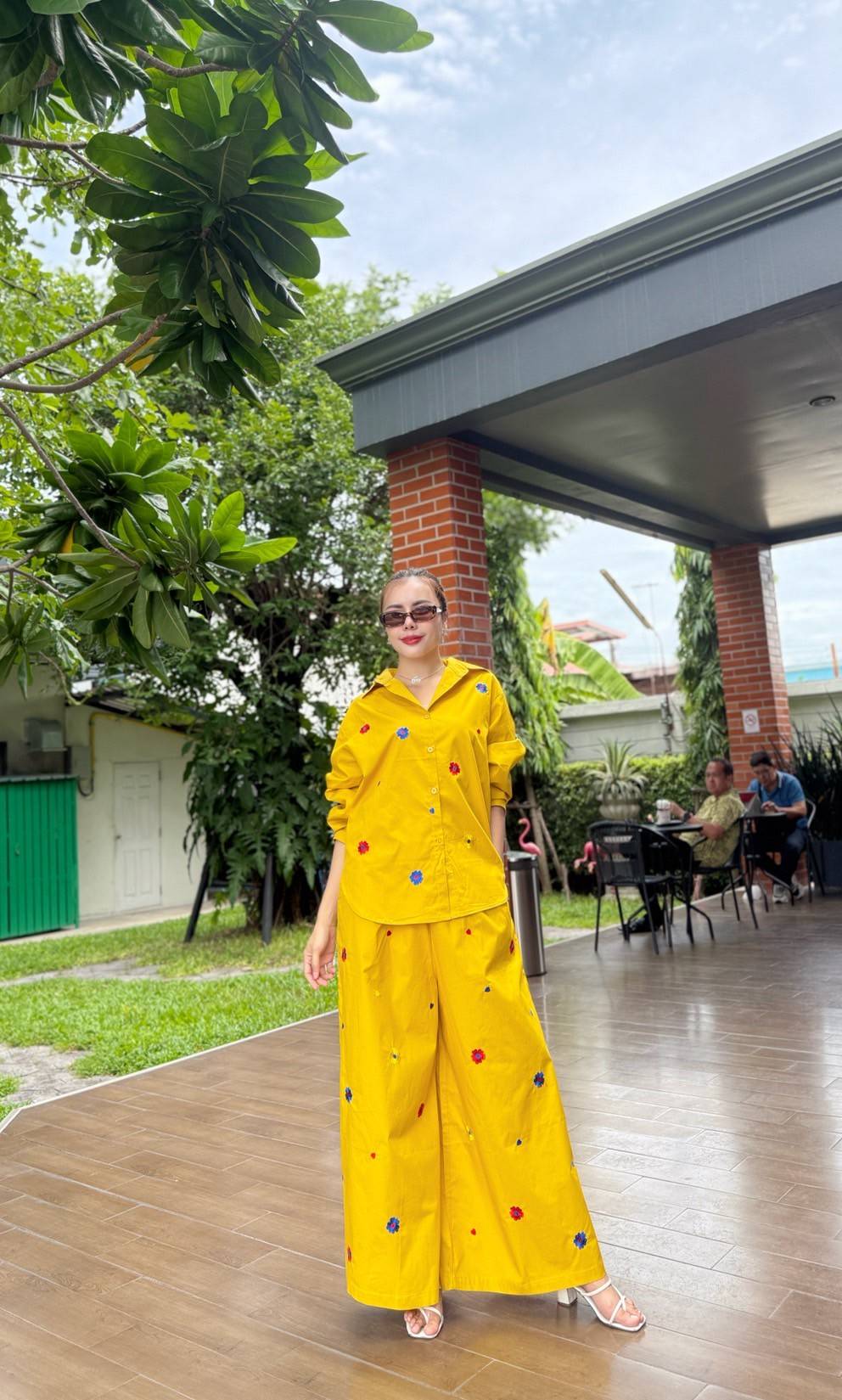 Mustard Yellow Embroidered Organic Cotton Co-Ord Set