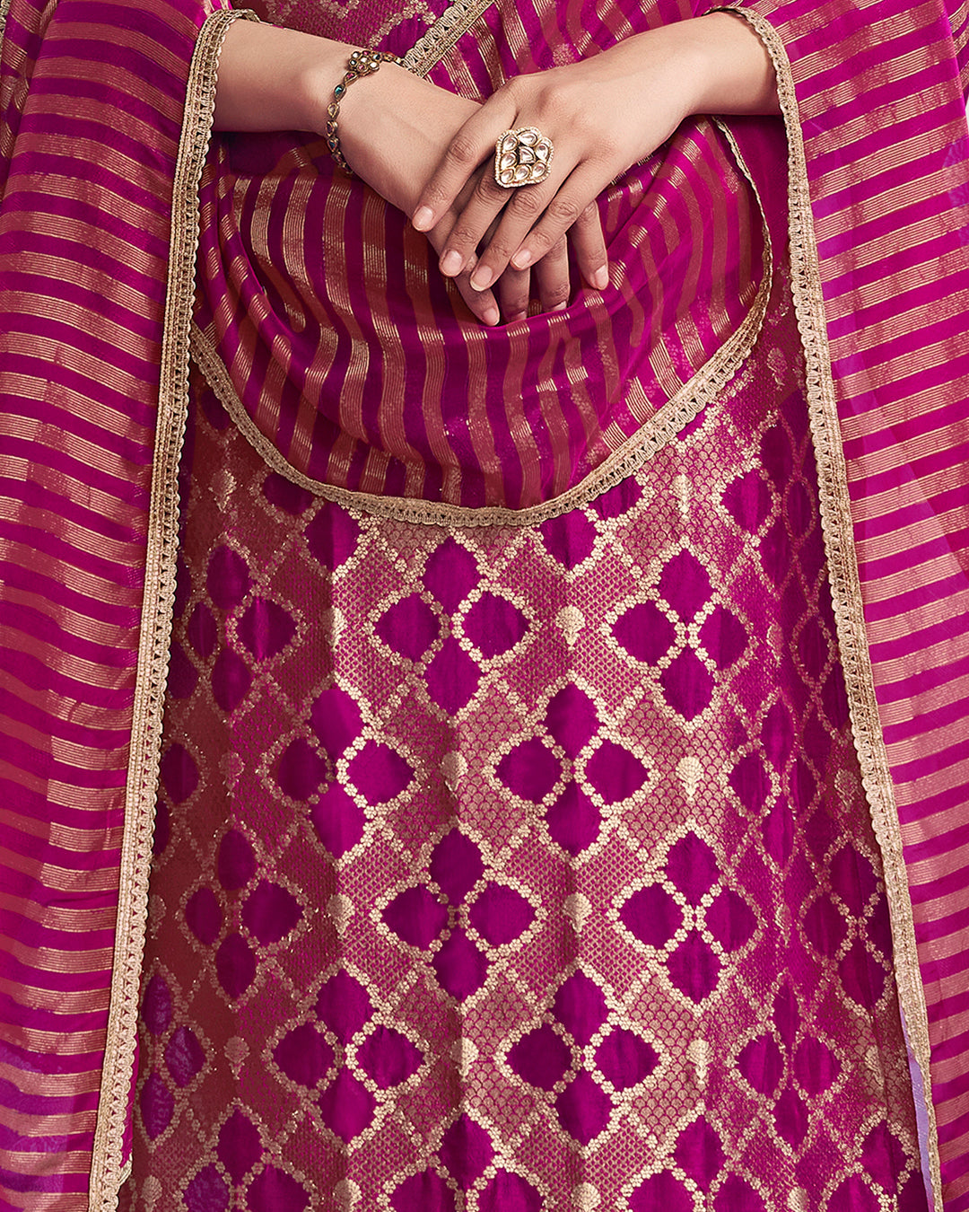 Rani Glow Embellished Chiniya Silk Pant Set