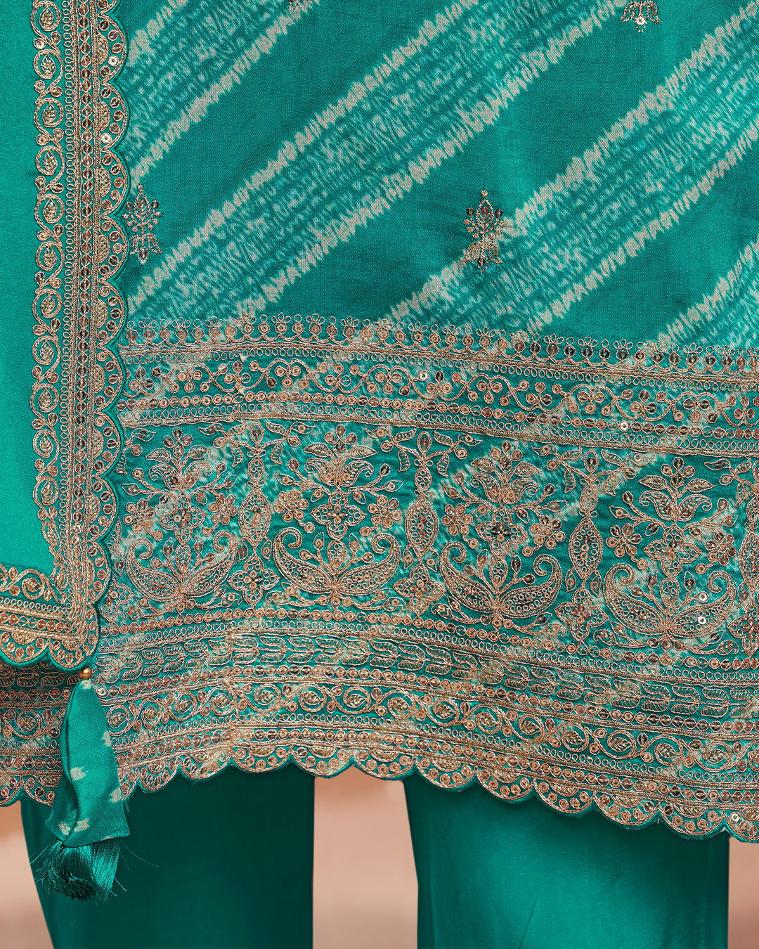 Panna Grace Embellished Dola Silk Pant Set
