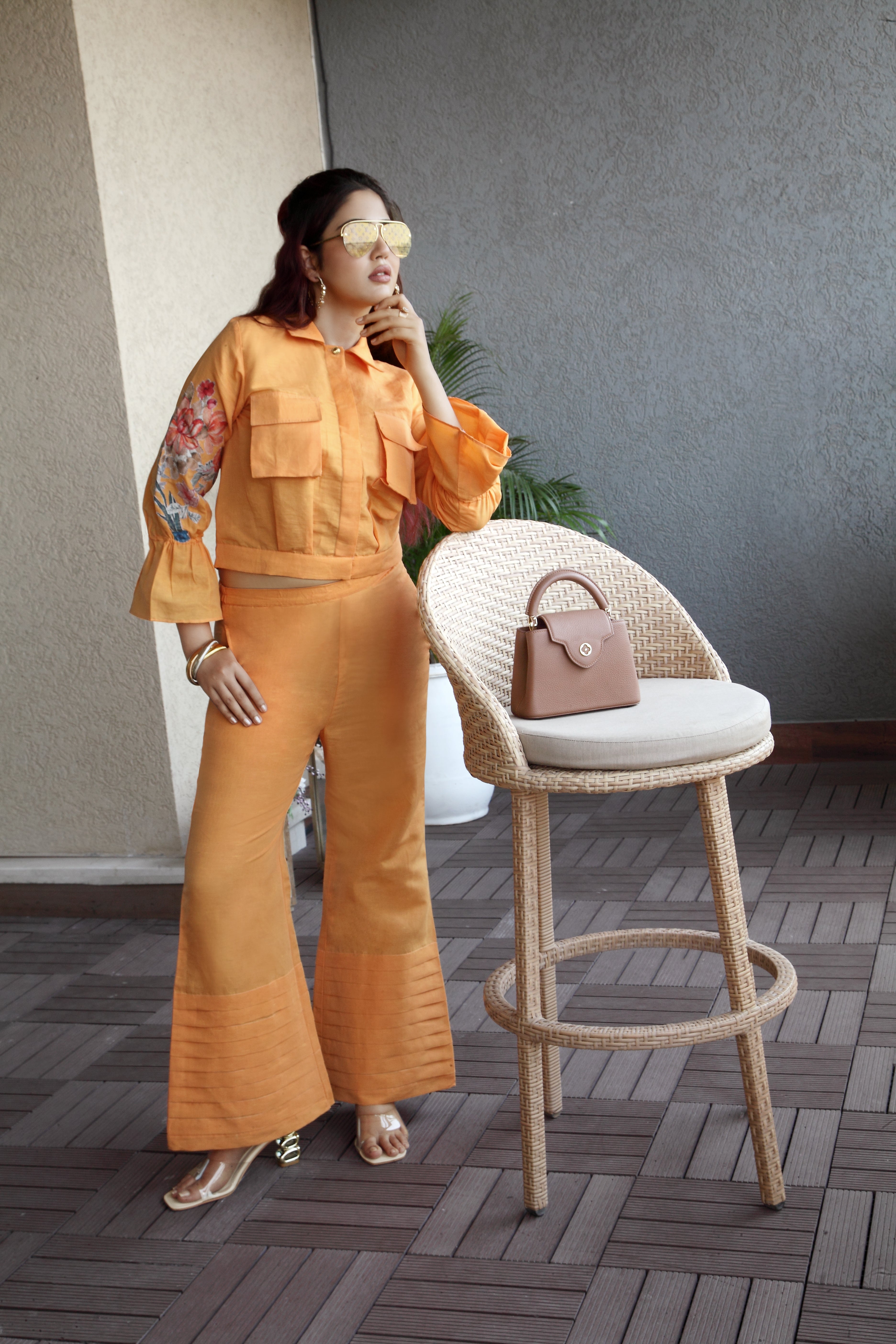 Tangerine Linen Co-Ord Set