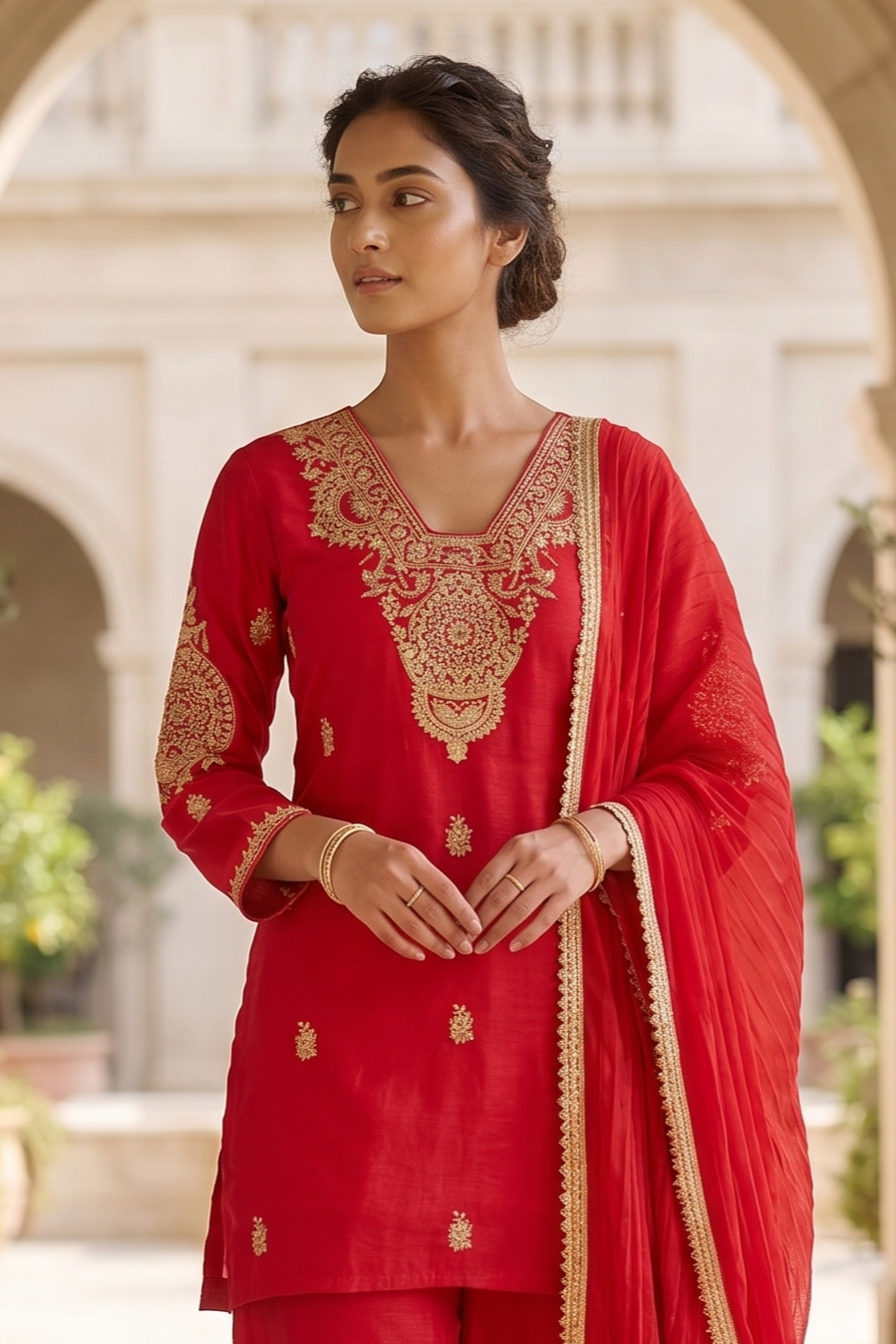 Crimson Aura Palazzo Set