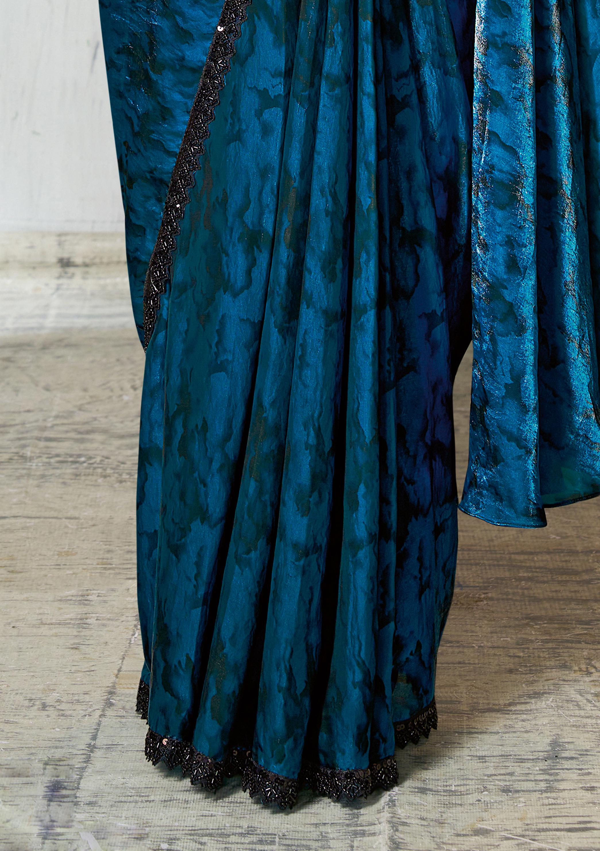 Rama Elegance Two-Tone Satin Silk Saree