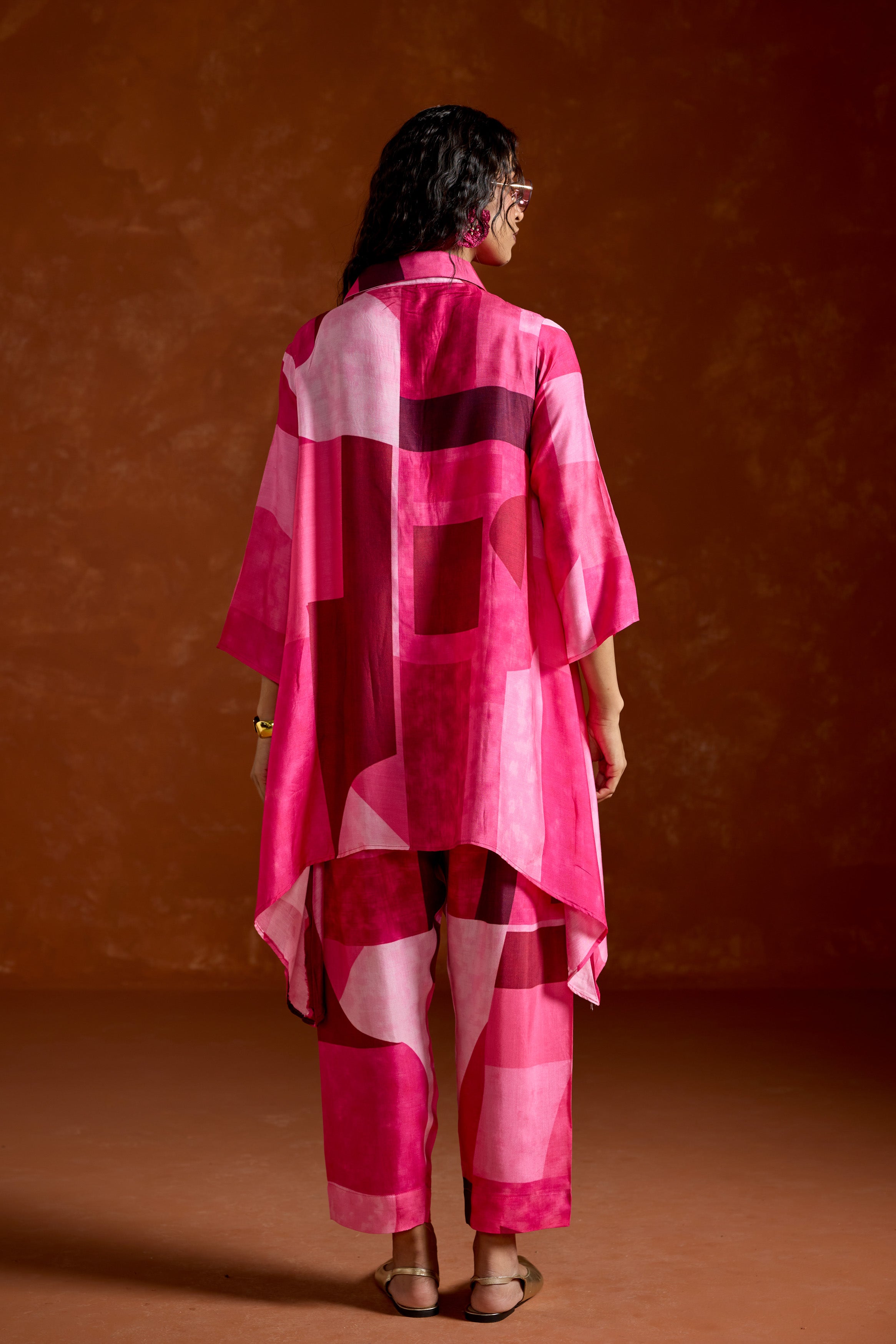 Barbie Pink Printed Rayon Silk Co-Ord Set