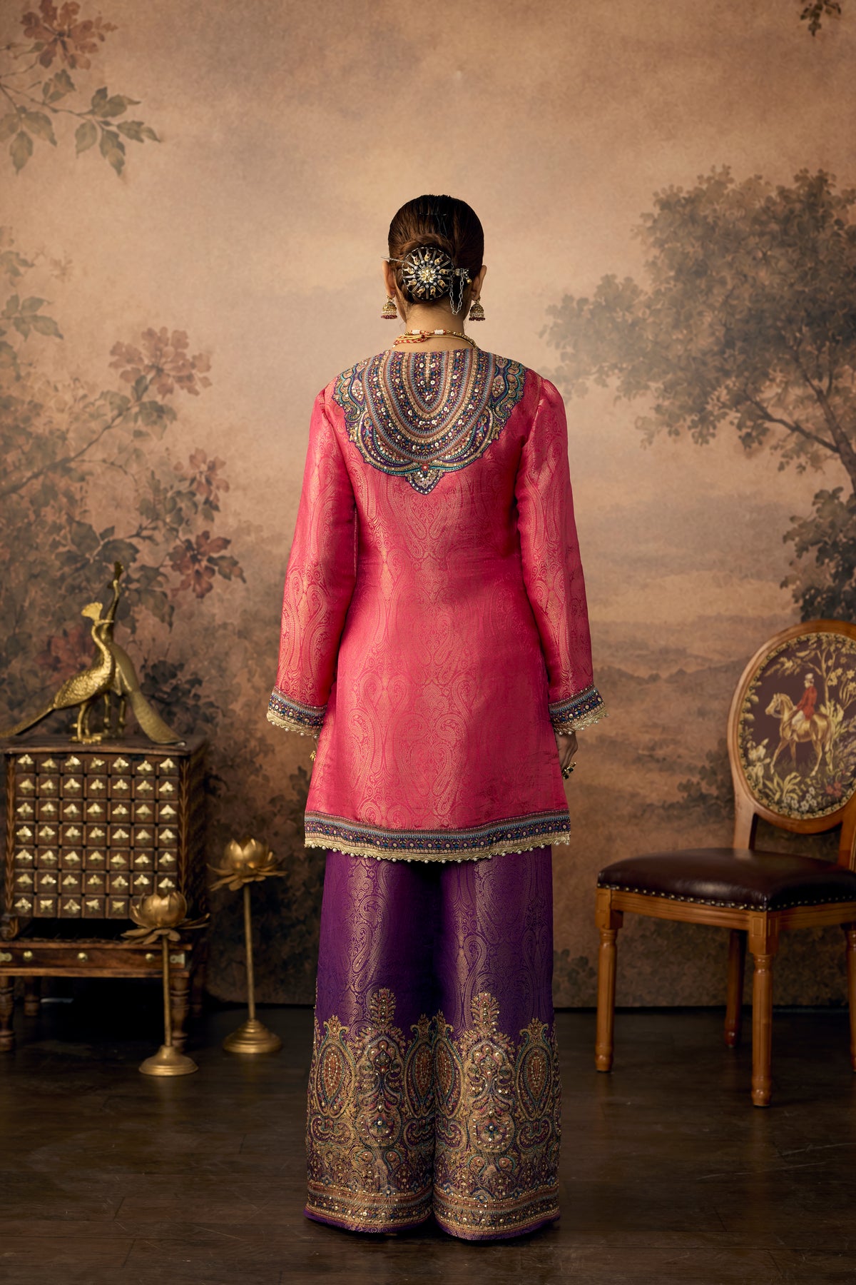 Rani Royal Embellished Banarasi Brocade Silk Palazzo Set