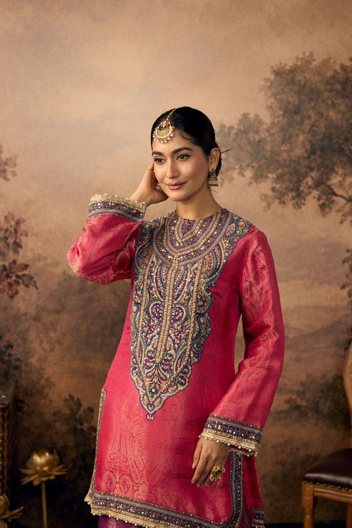 Rani Royal Embellished Banarasi Brocade Silk Palazzo Set