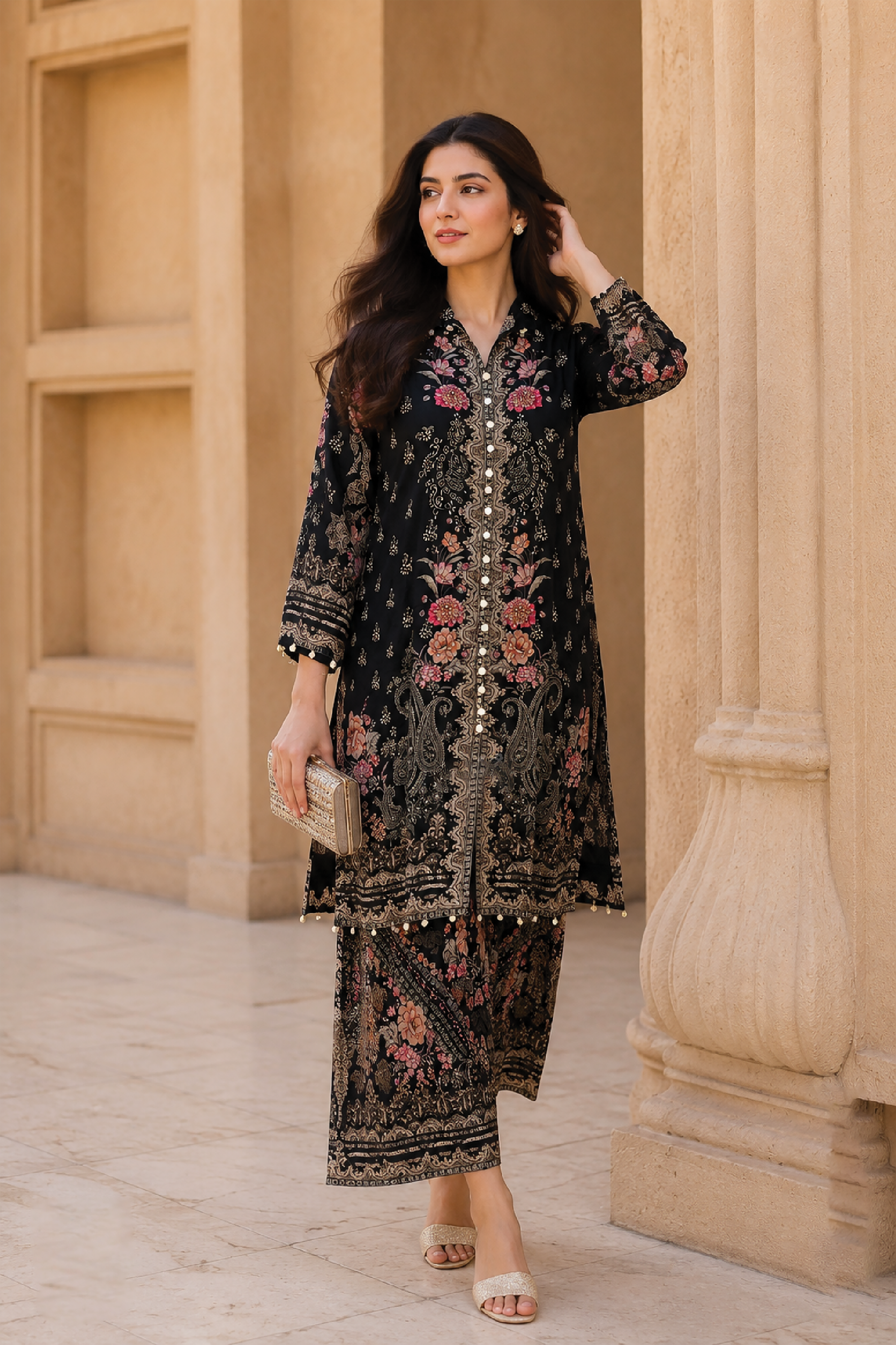 Zoya Paisley Printed Muslin Silk Co-Ord Set