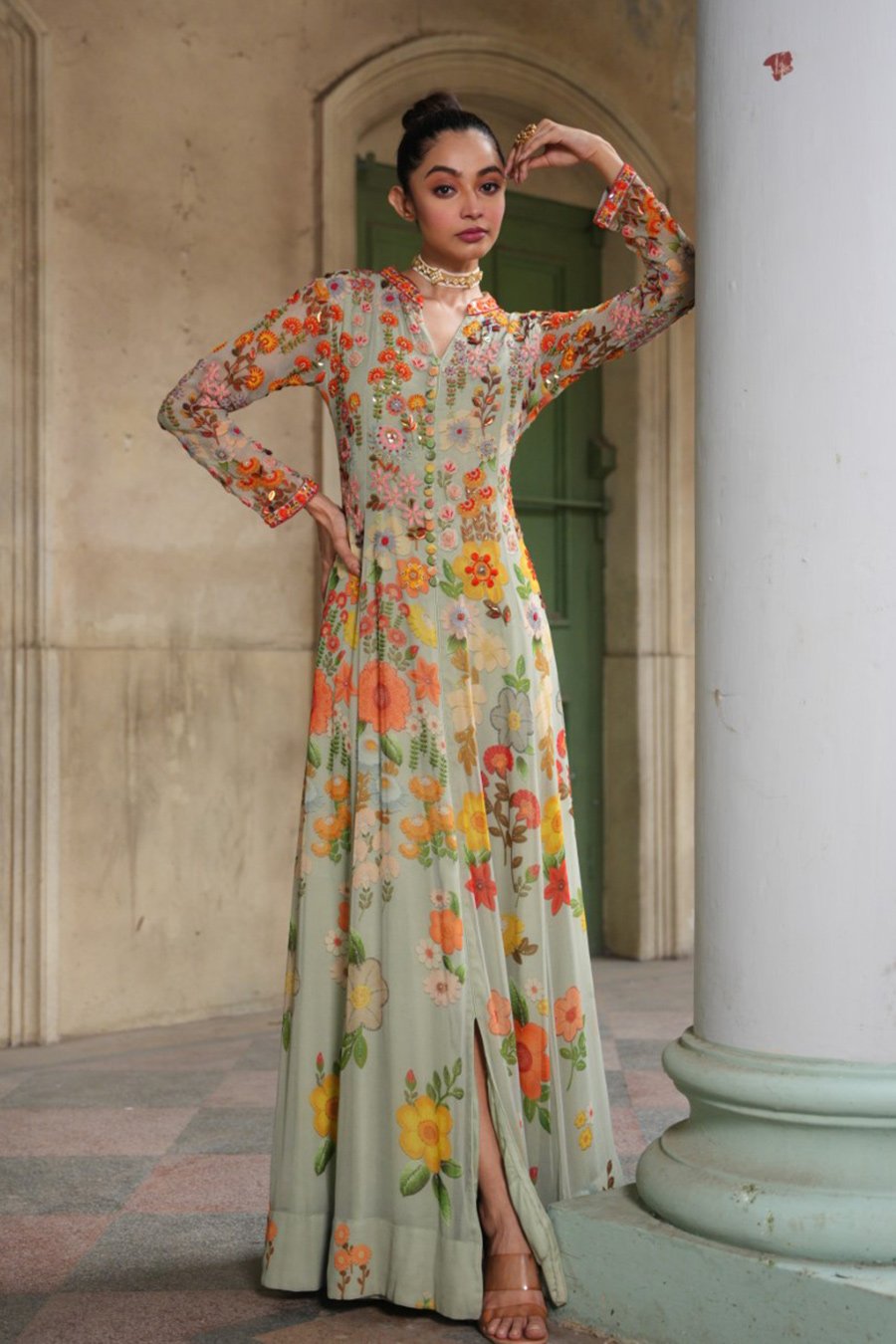 floral design anarkali dresses Anarkali Suits - Floral Print - Salwar Kameez: Buy Designer Indian Suits for Women Online