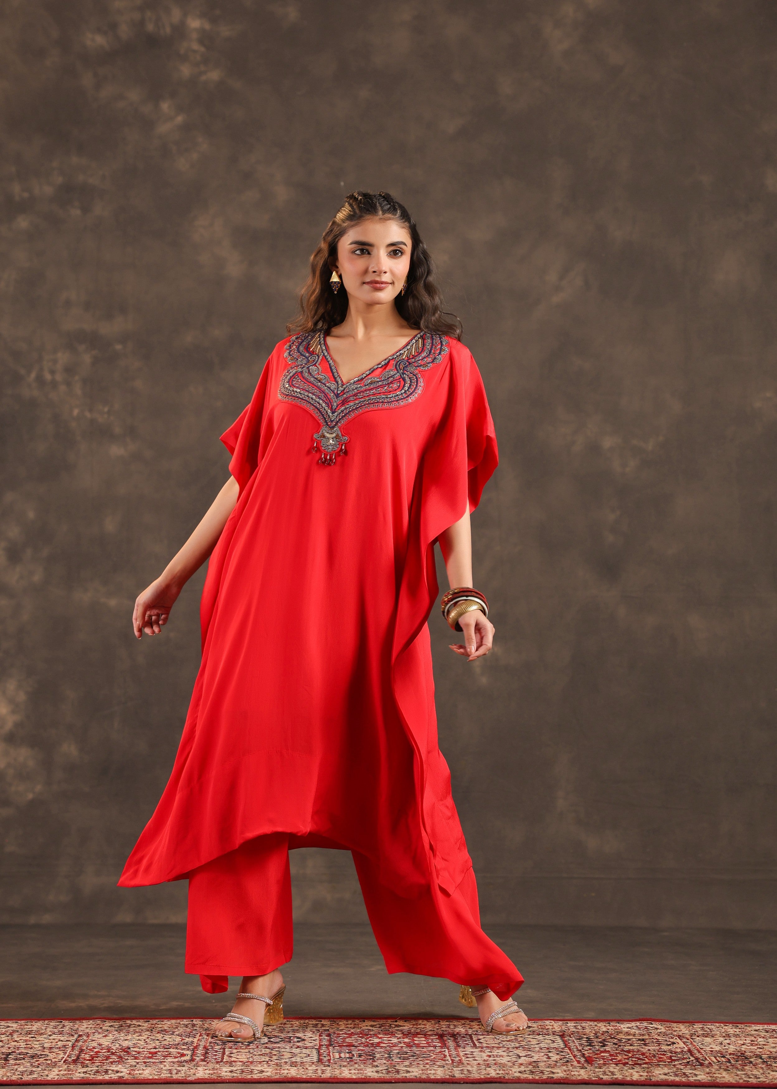 Spinel Grace Embellished Crepe Silk Kurta Set