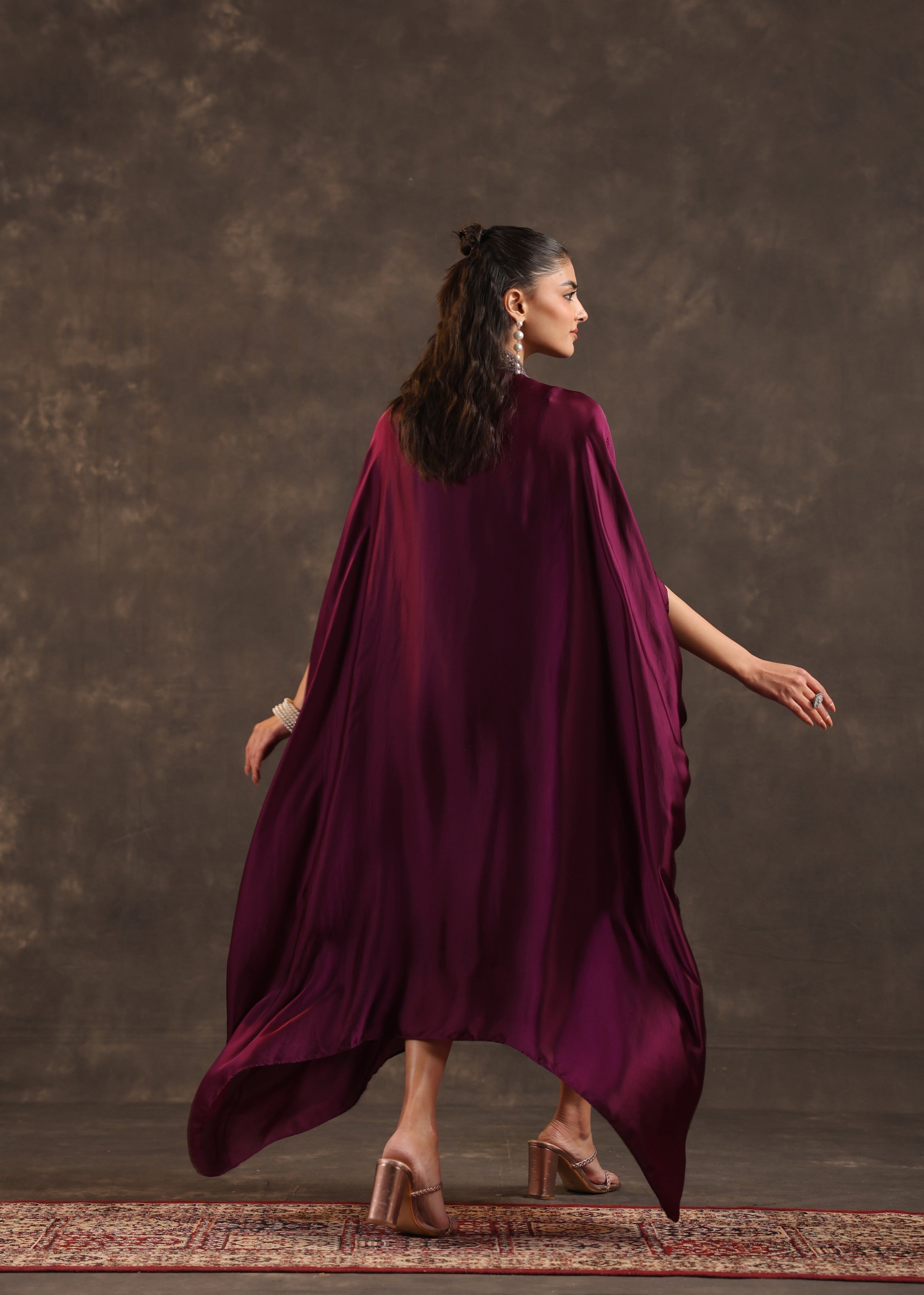 Mulberry Regal Embellished Satin Silk Dress