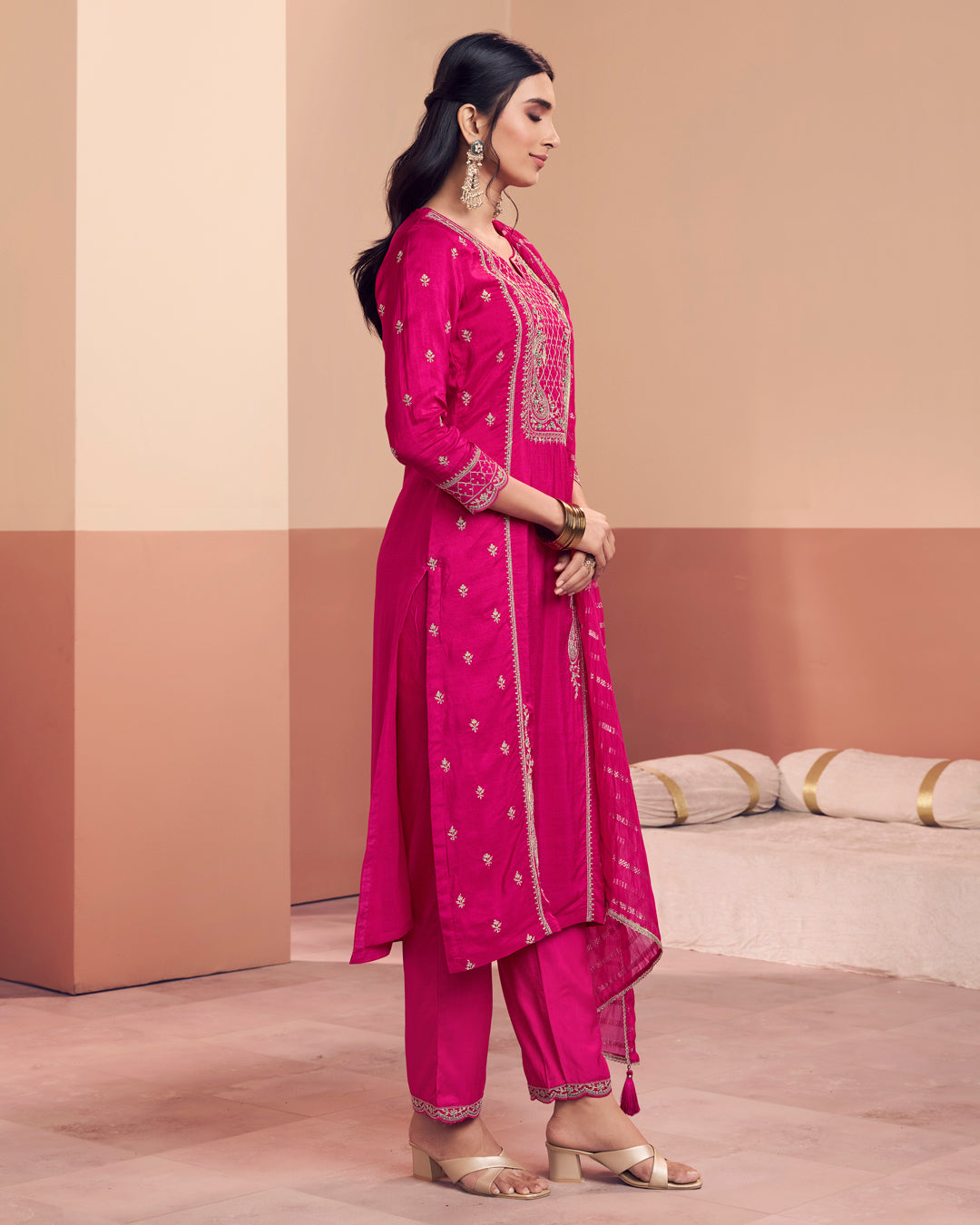 Rani Grace Embellished Dola Silk Pant Set