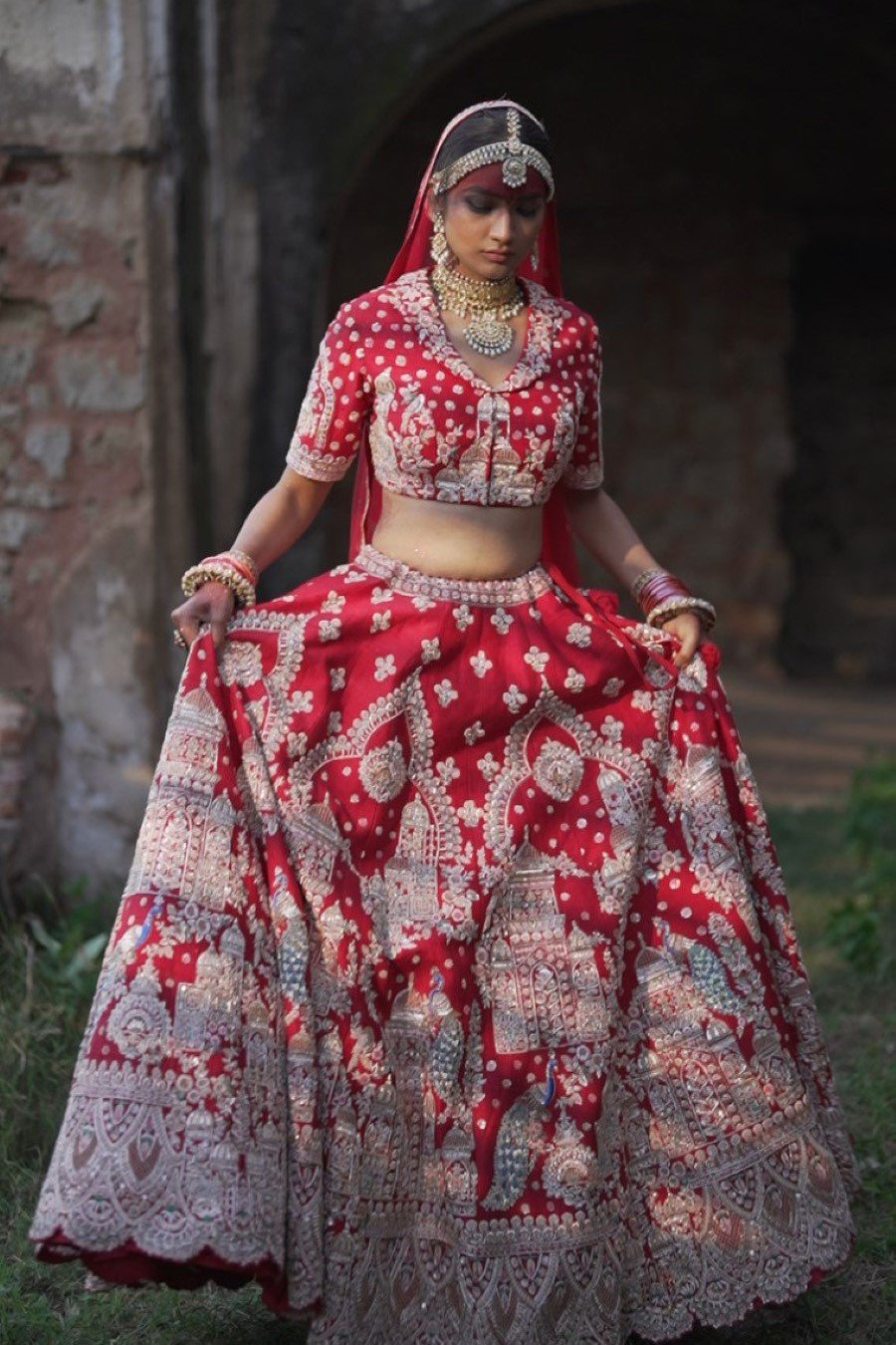 Surkh Mela Embroidered Lehenga Set