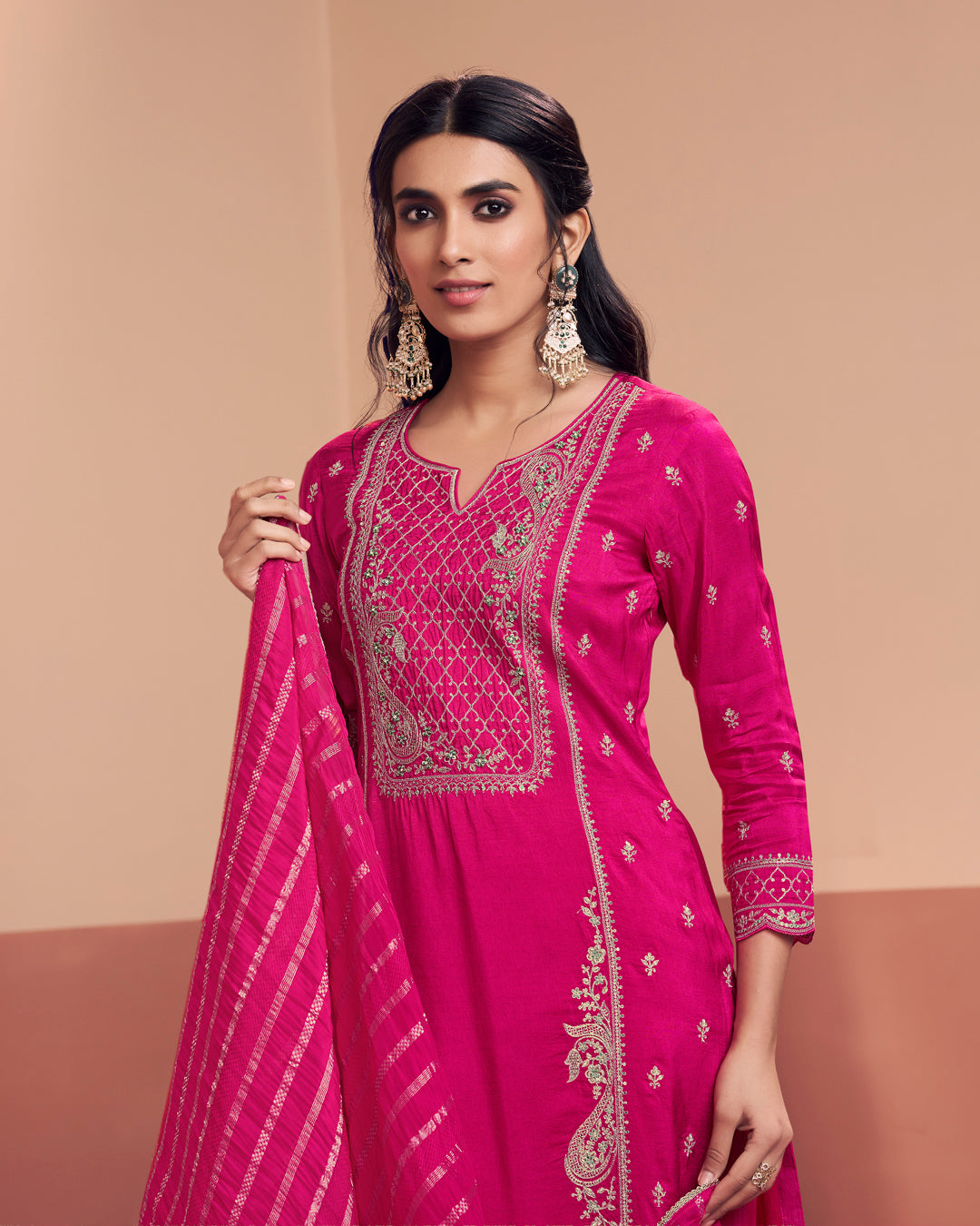 Rani Grace Embellished Dola Silk Pant Set