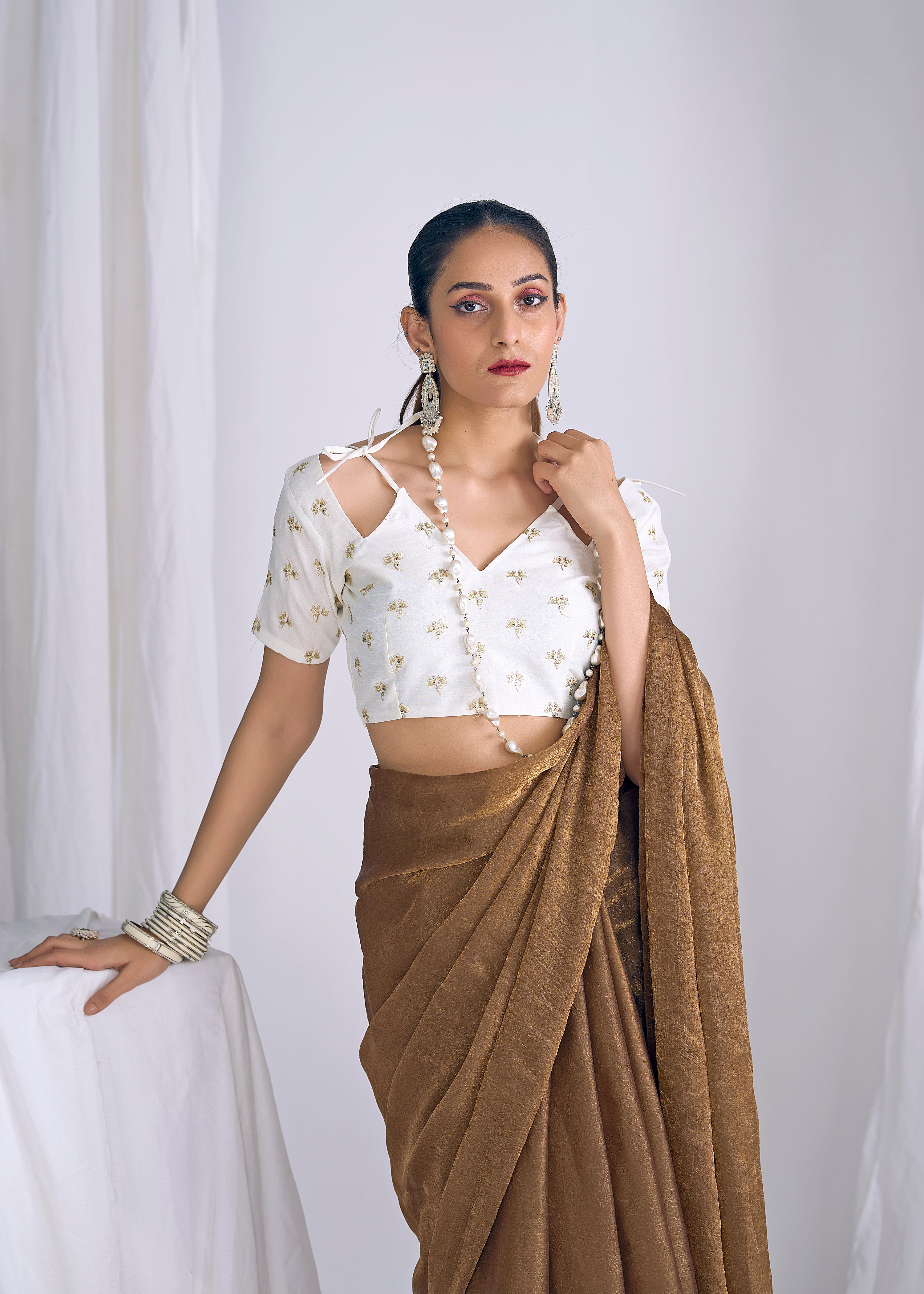 Bronze Shimmer Premium Silk Saree