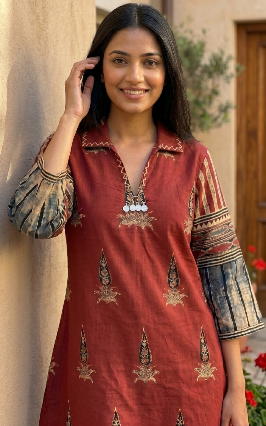 Heritage Red Printed Cotton Co-Ord Set