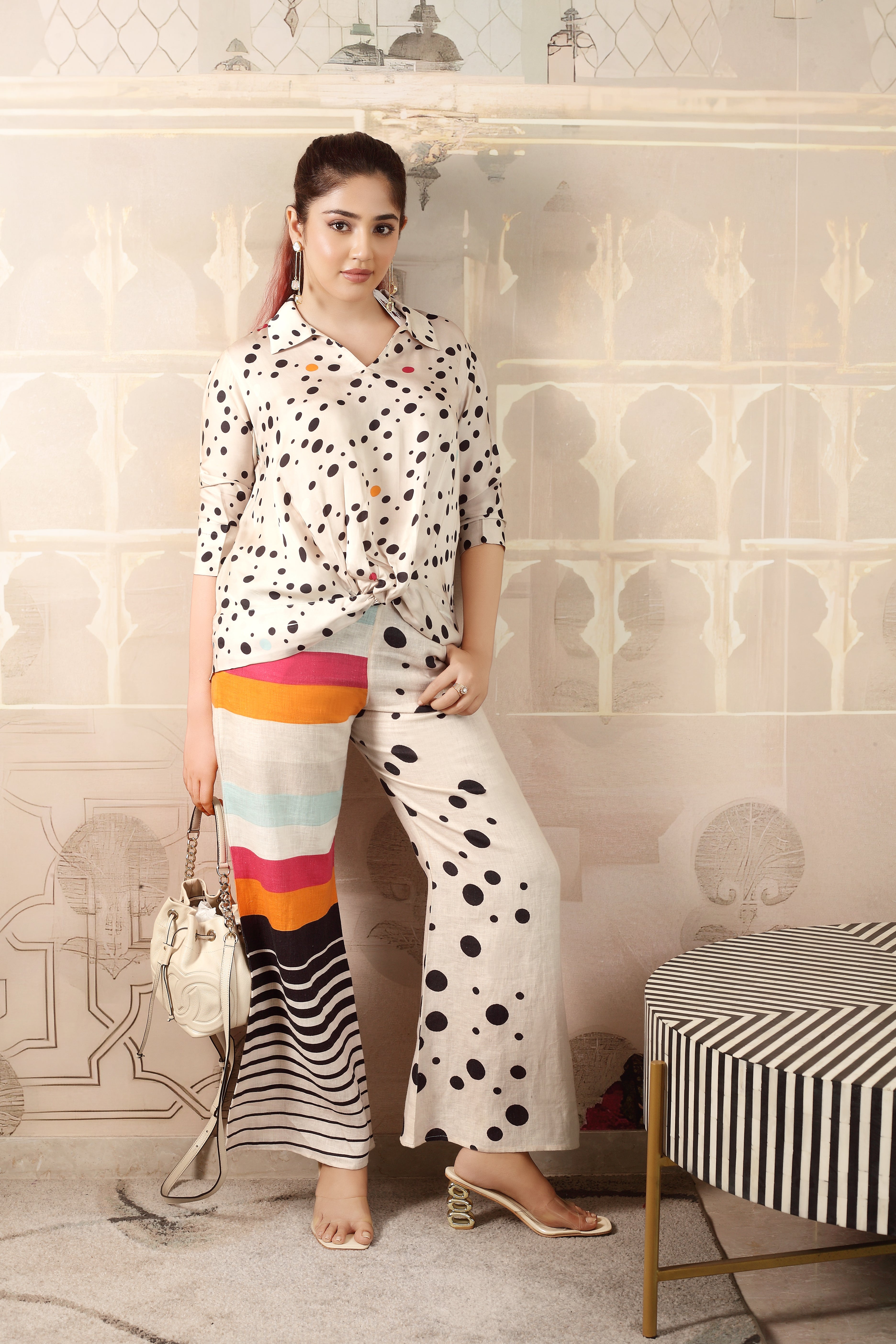 Off-White Polka Dot Co-Ord Set