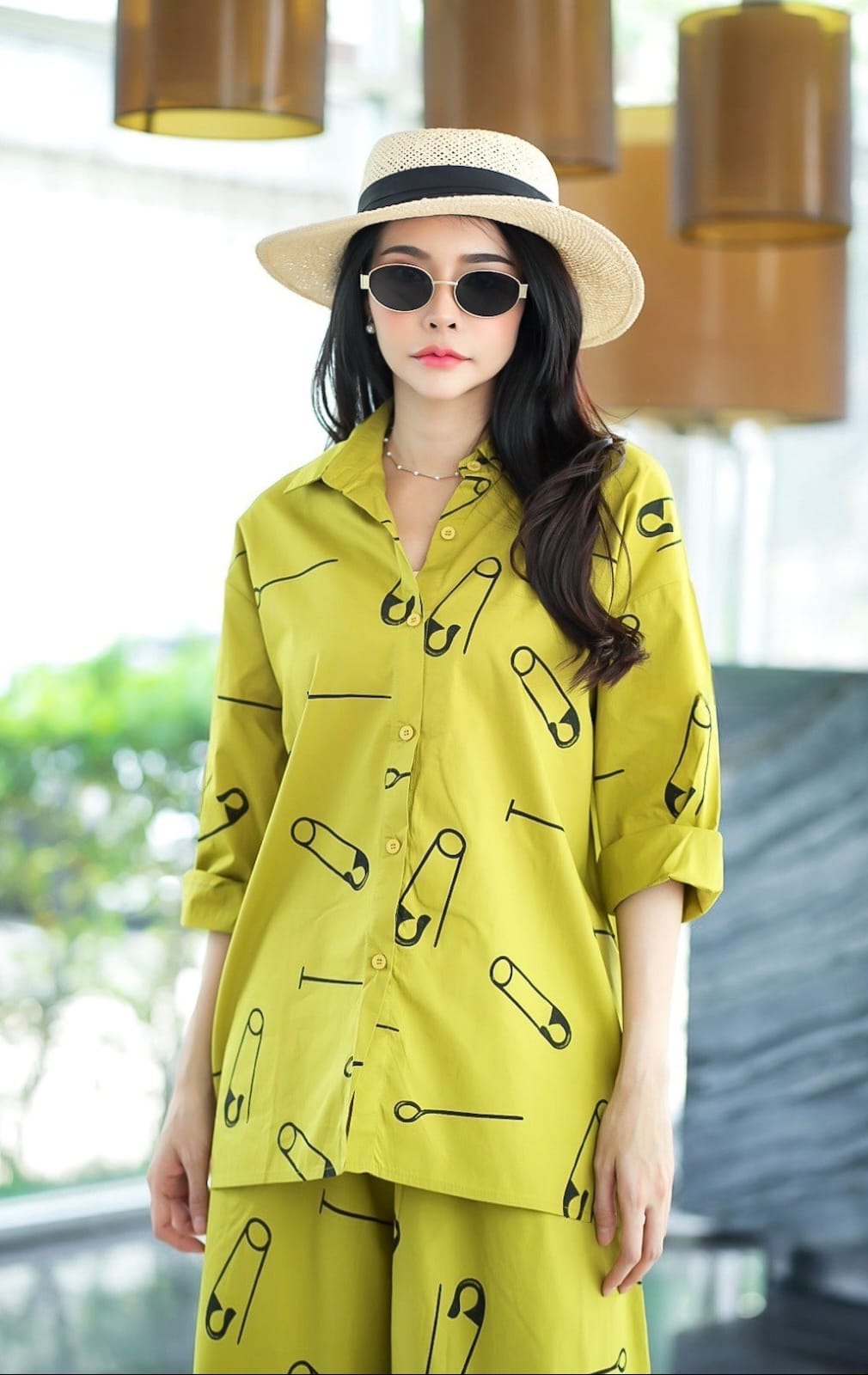 Chartreuse Yellow Sublimation Print Co-Ord Set