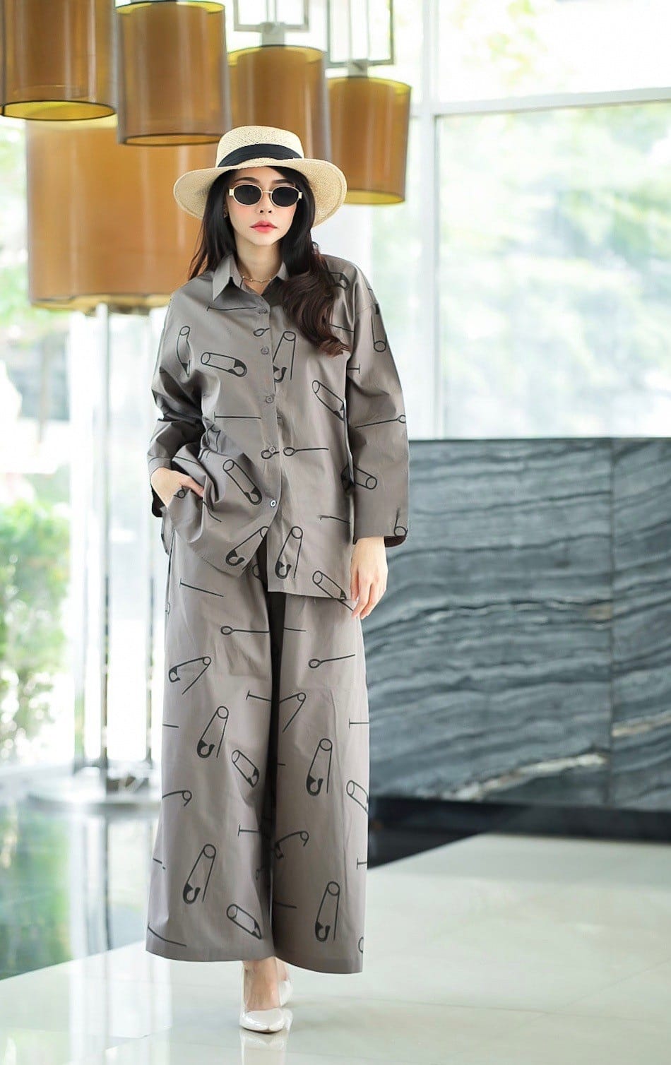 Mocha Grey Sublimation Print Co-Ord Set