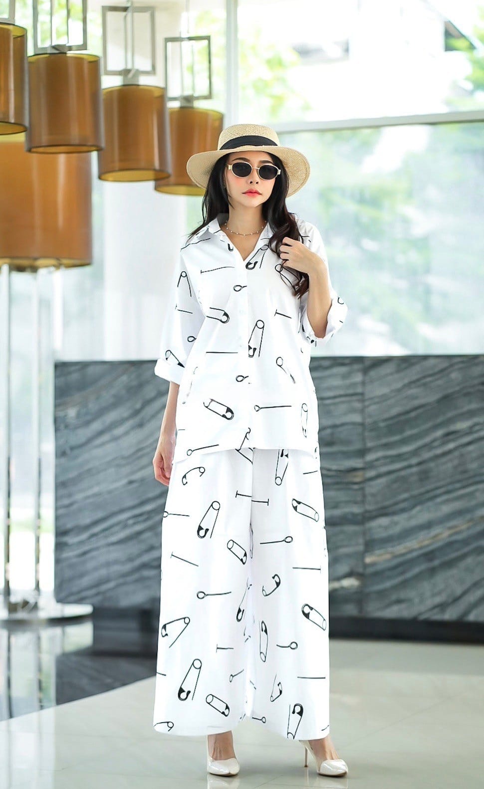 White Sublimation Print Co-Ord Set