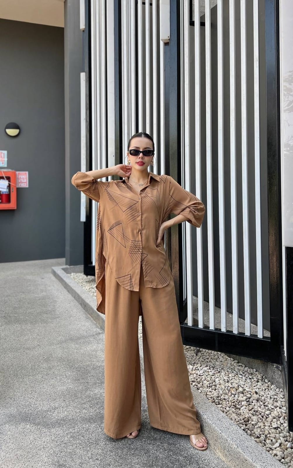 Camel Tan Sublimation Print Co-Ord Set