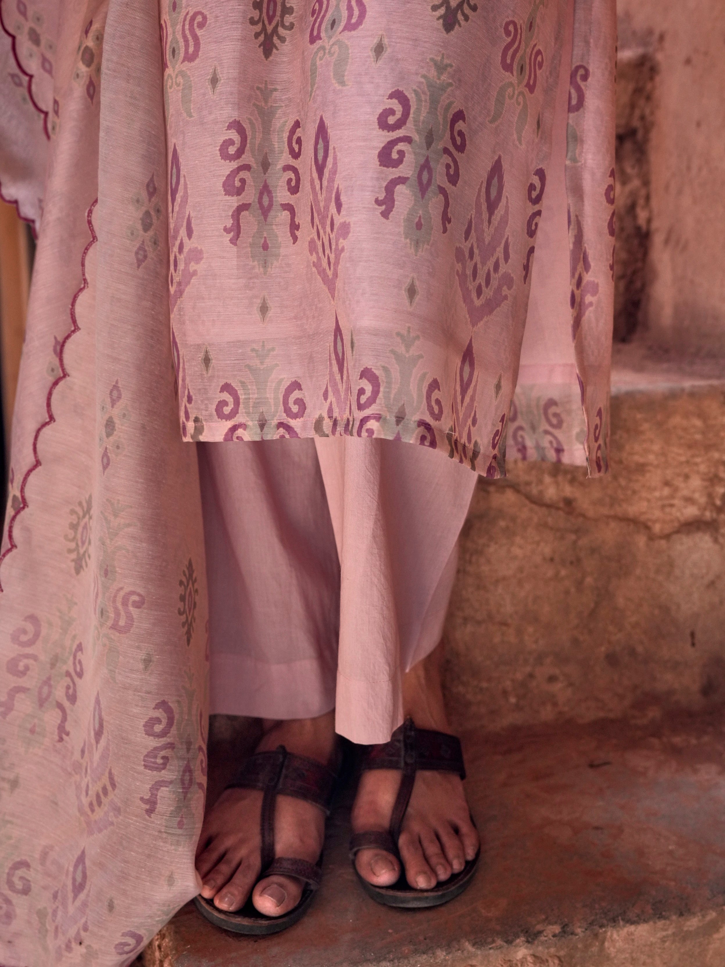 Dusty Pink Printed Pant Set