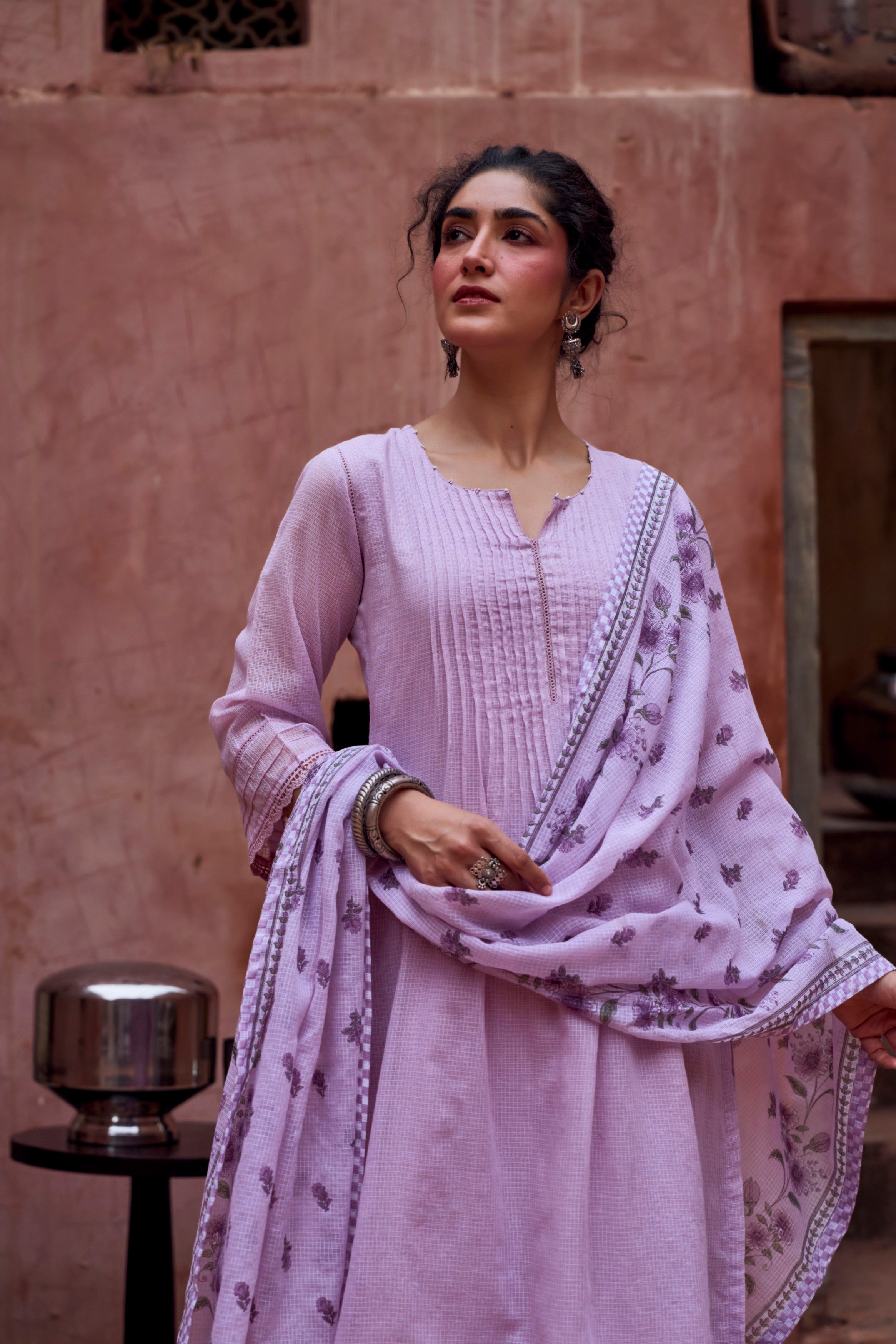 Lilac Kota Doria Pant Set