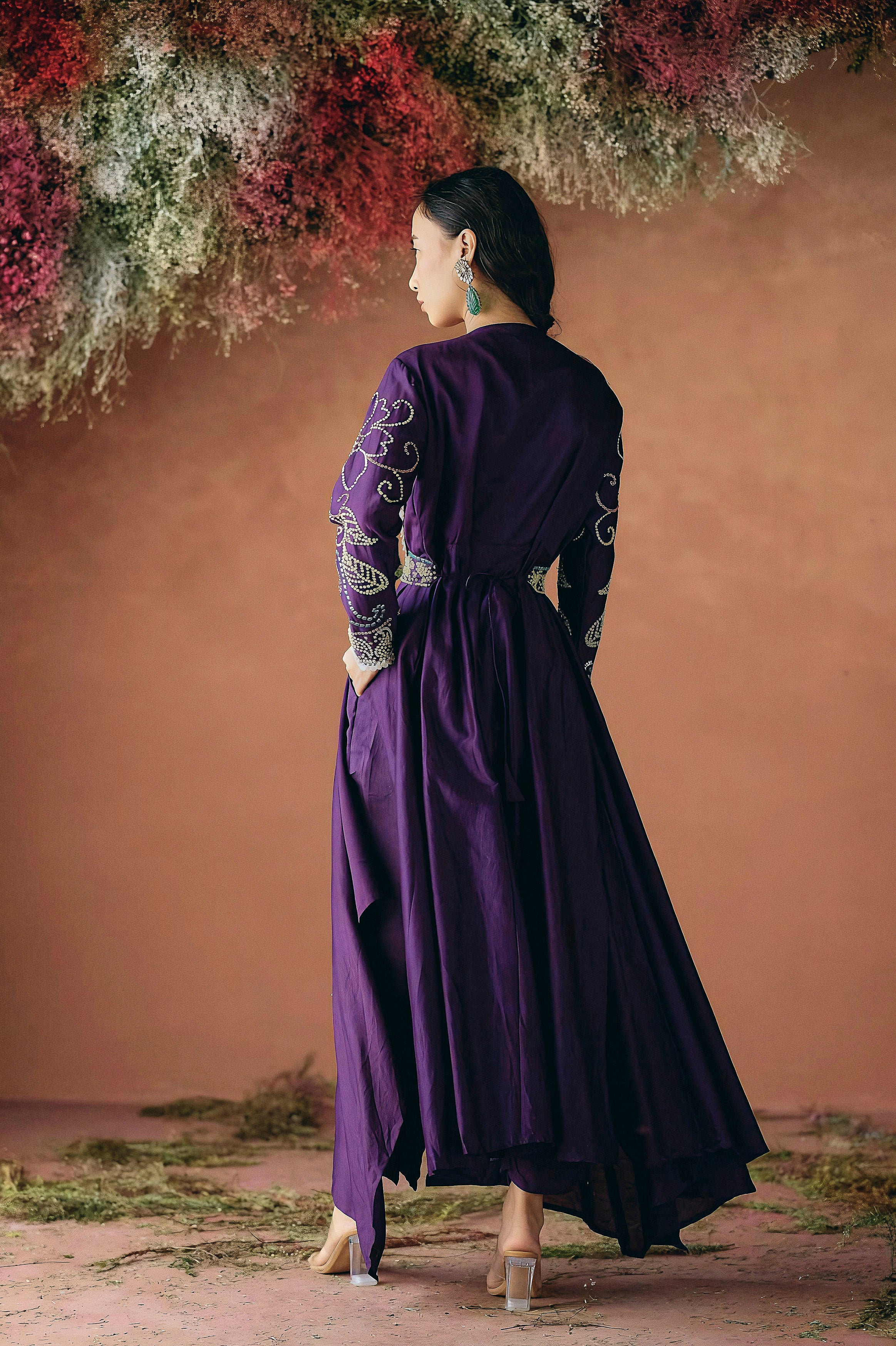 Royal Purple Embellished Premium Silk Kurta Set