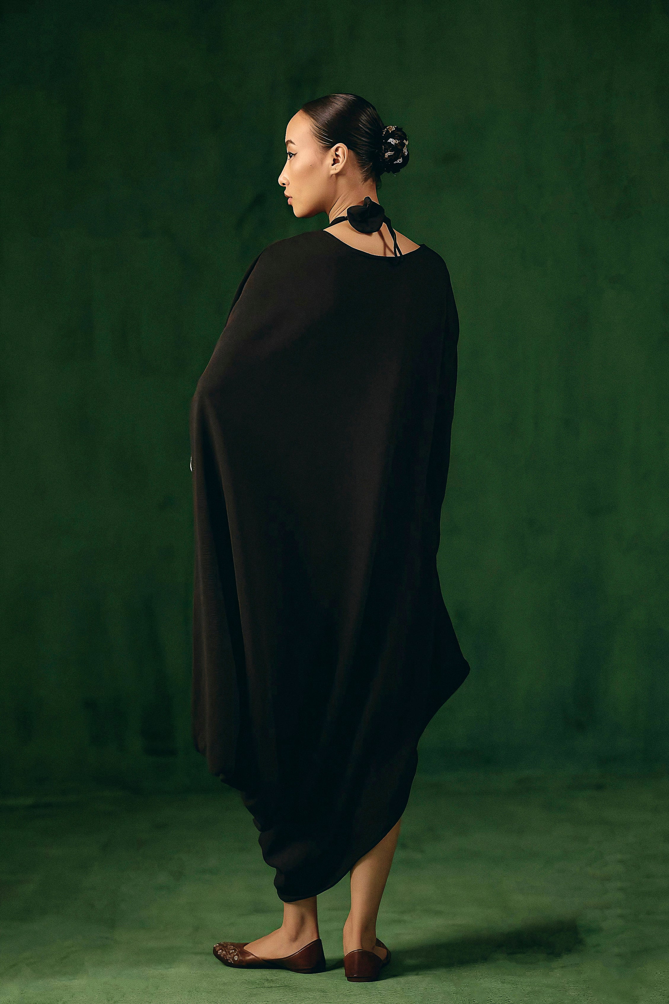 Hot Black Solid Spandex Lycra Dress