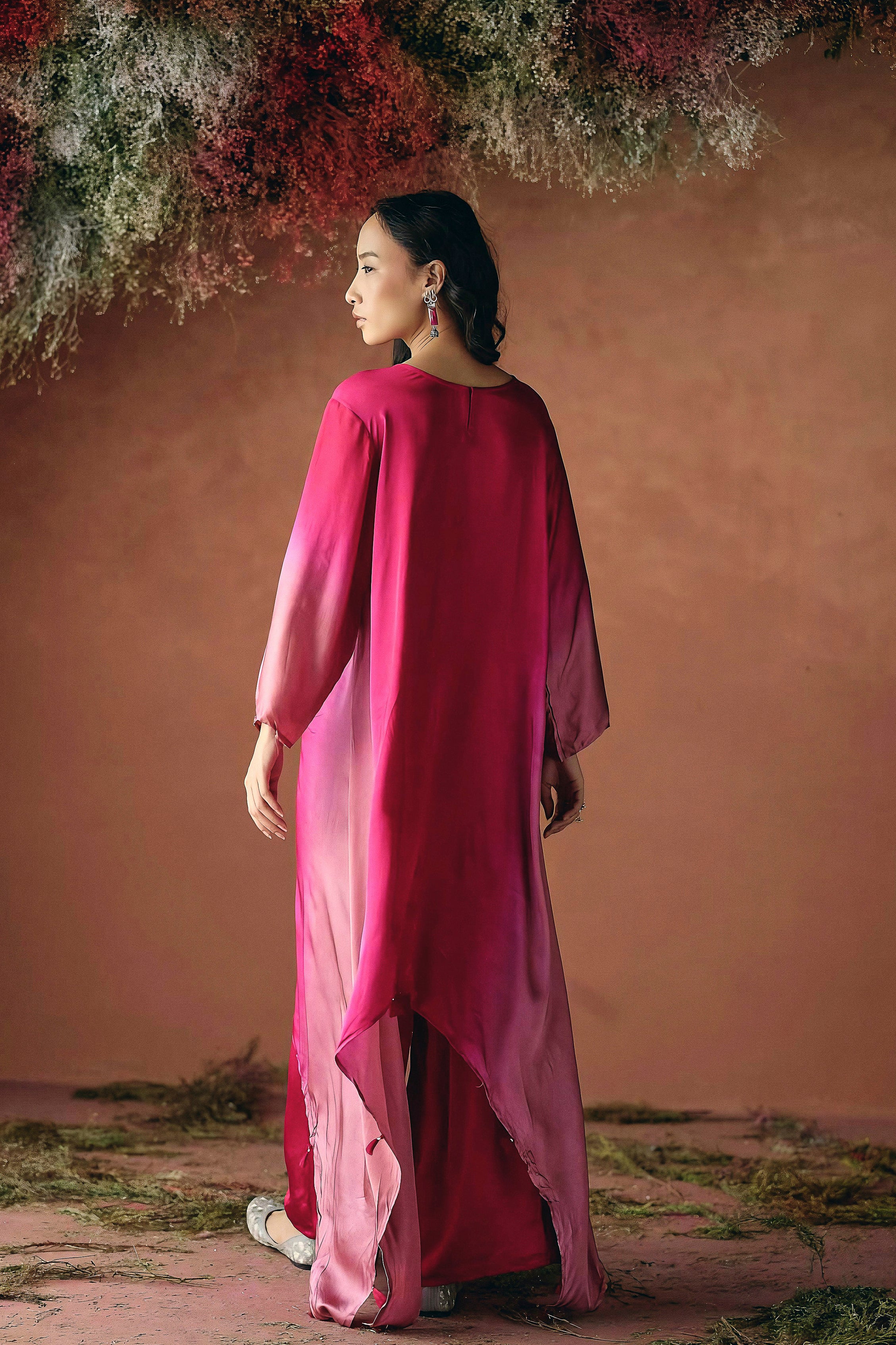 Blush Pink Embellished Satin Silk Kurta Set