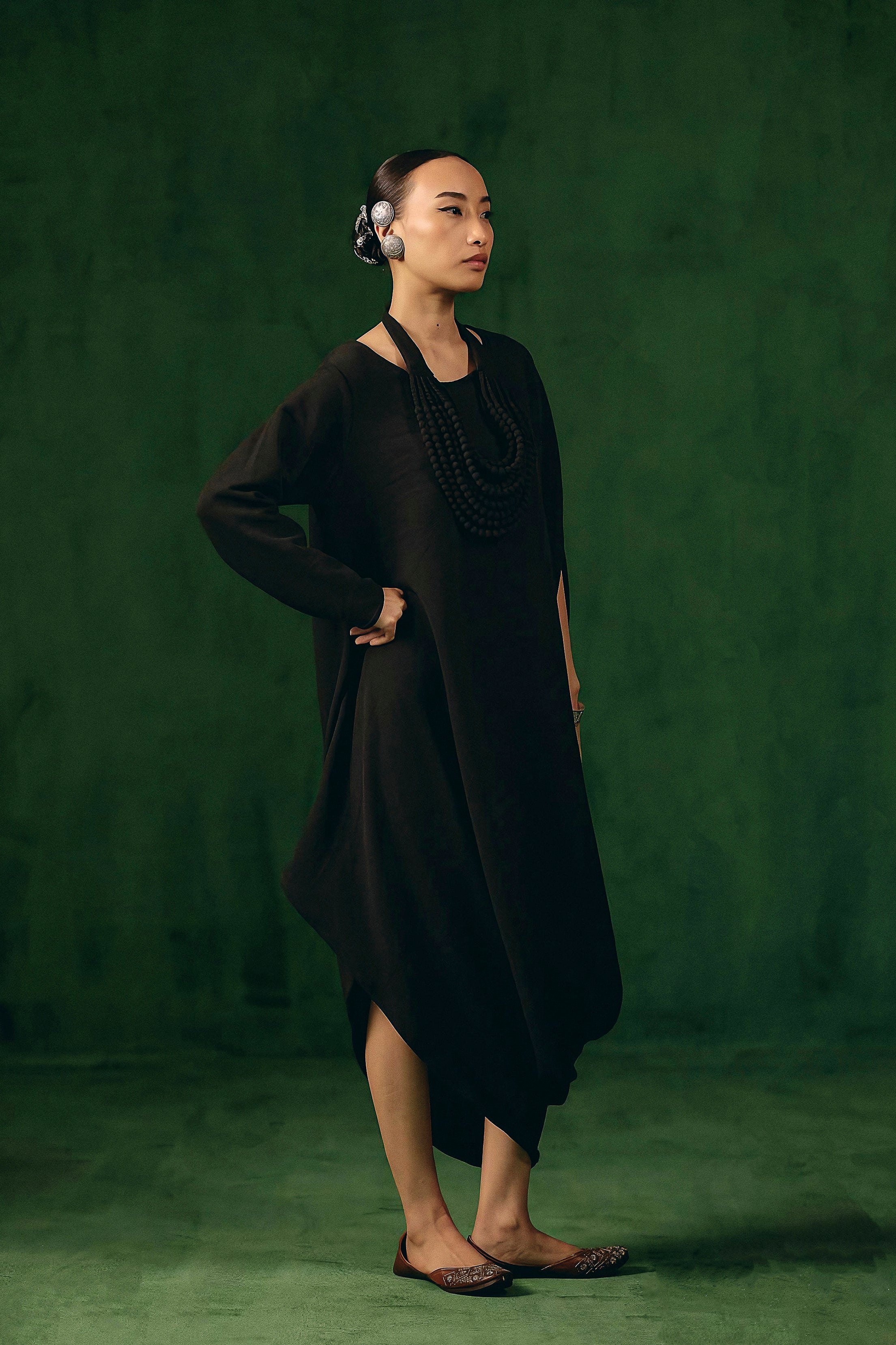 Hot Black Solid Spandex Lycra Dress