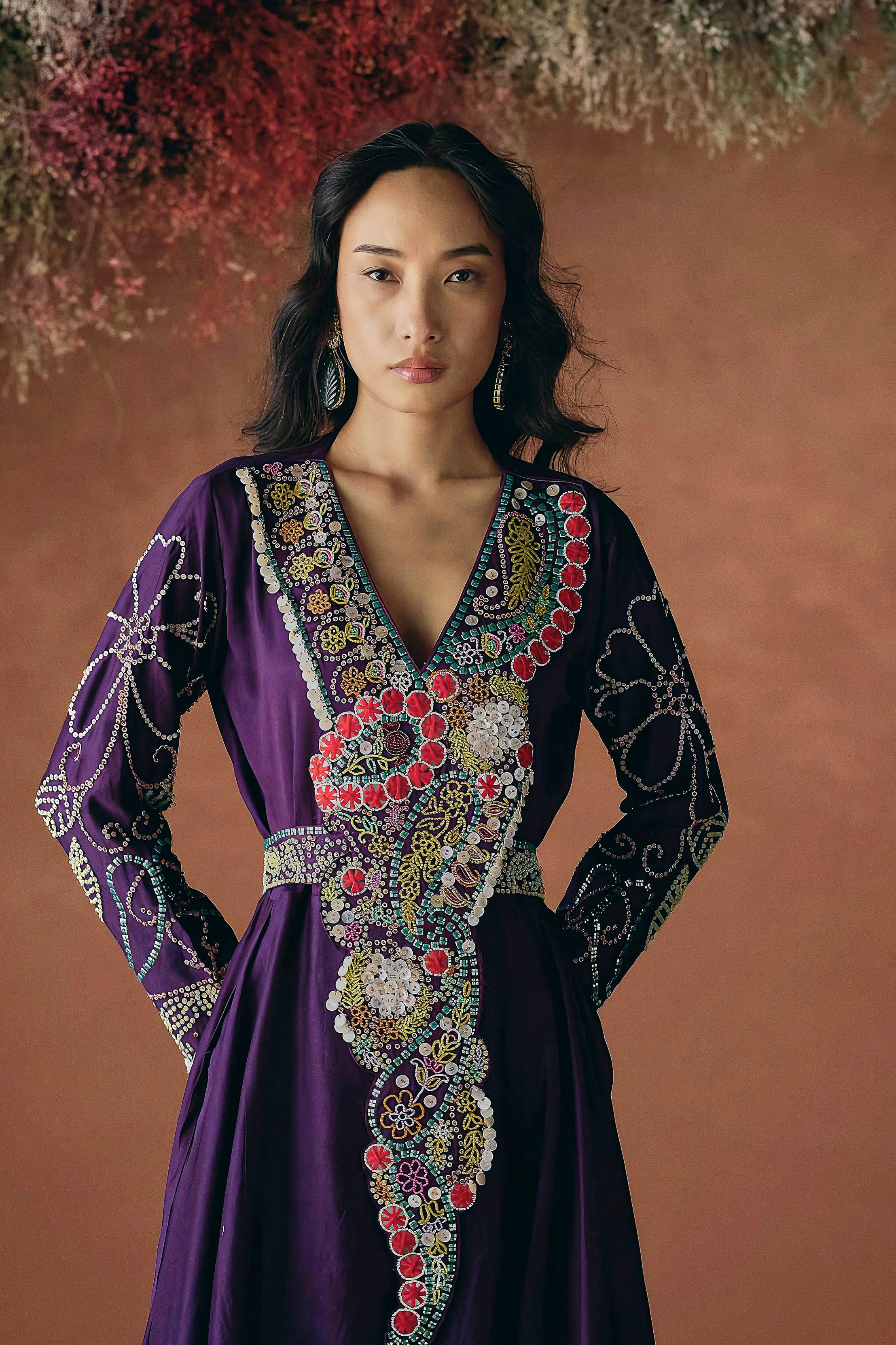 Royal Purple Embellished Premium Silk Kurta Set