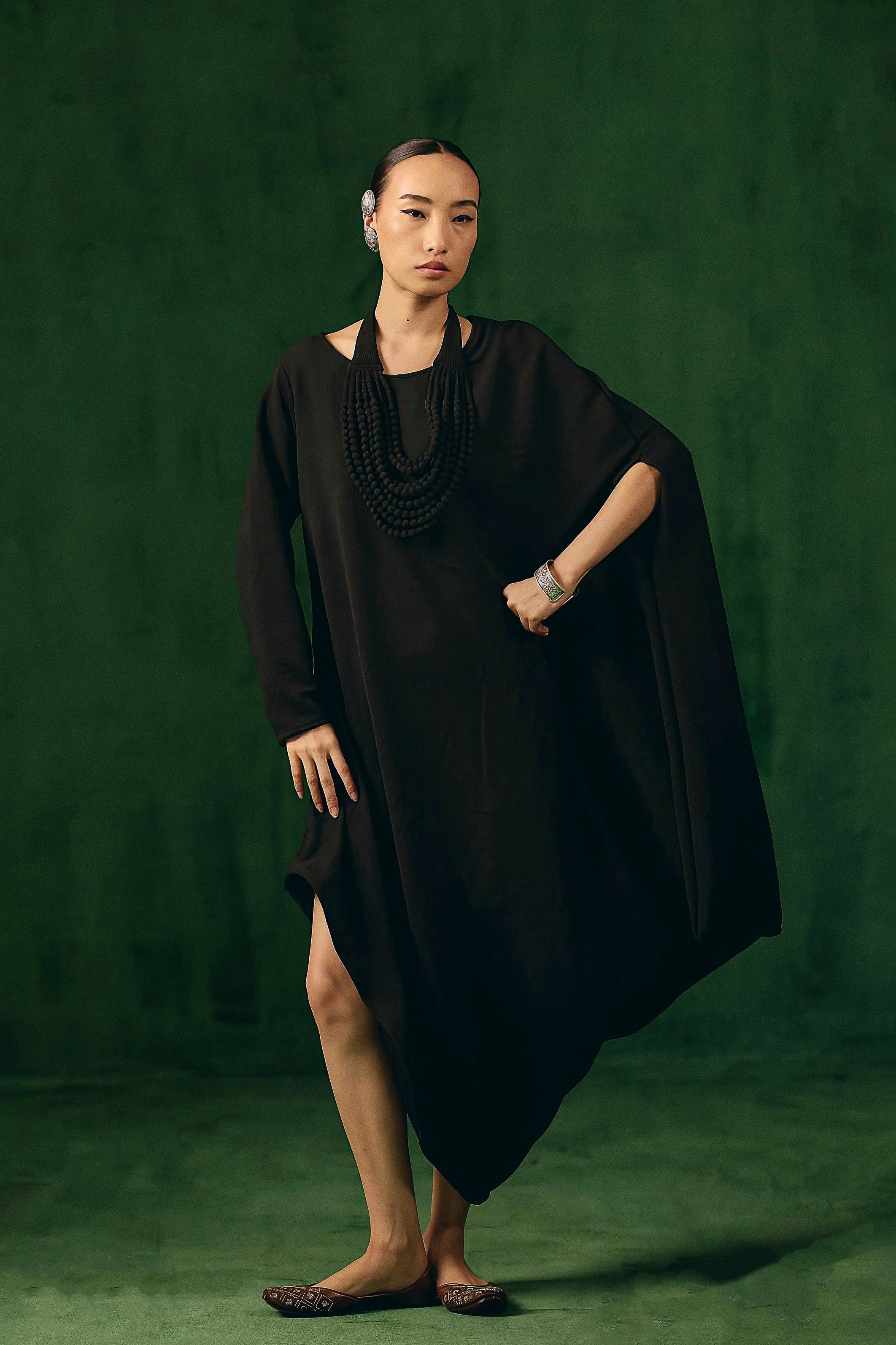 Hot Black Solid Spandex Lycra Dress