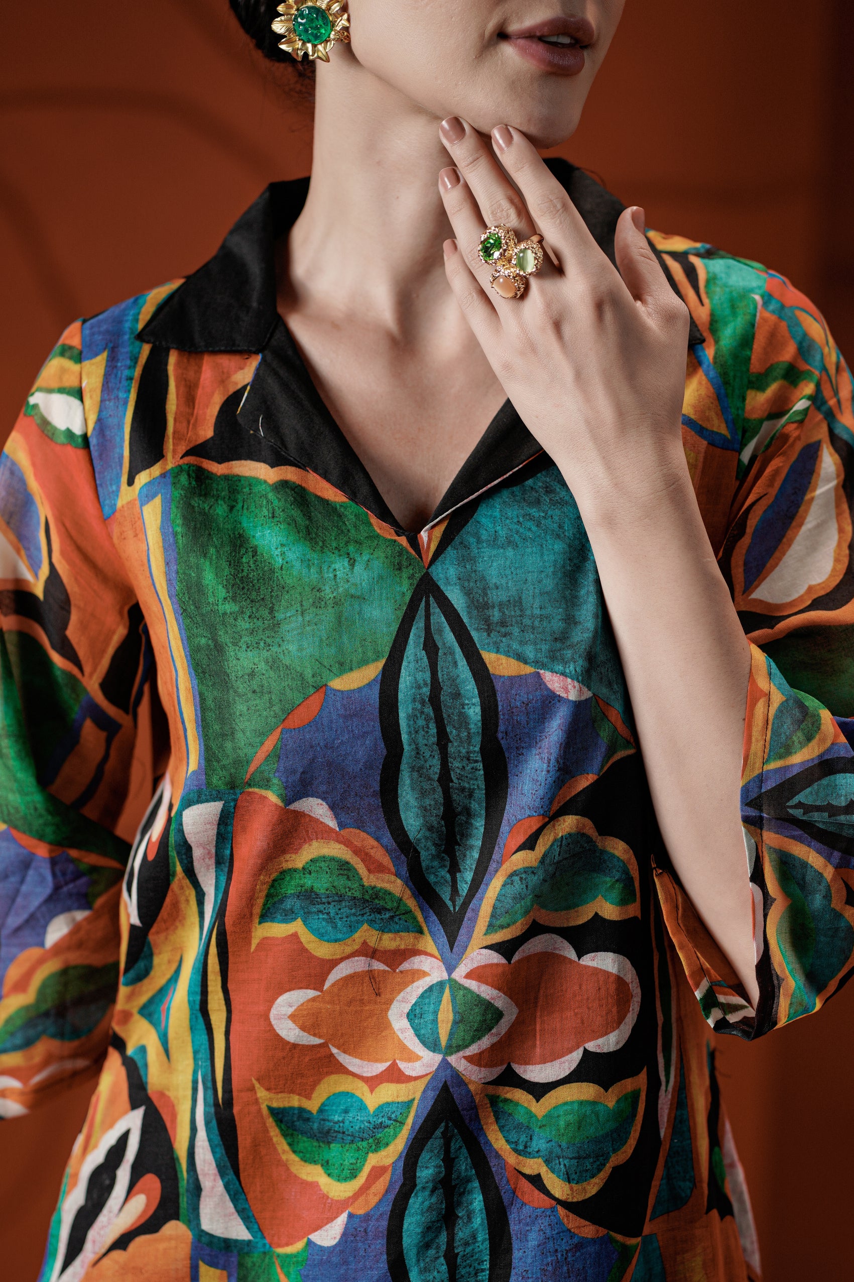 Prism Printed Cotton Kurta Set