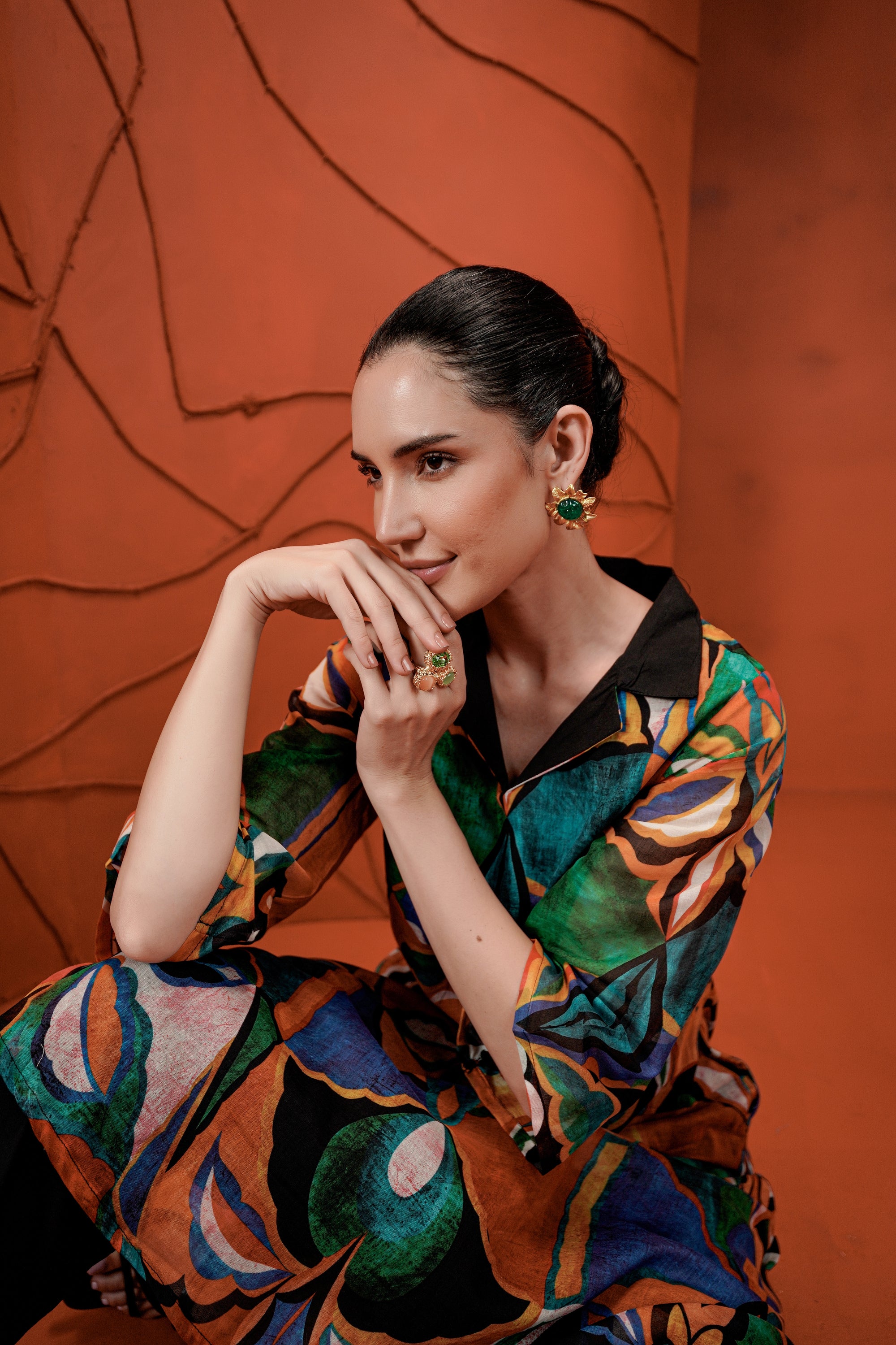 Prism Printed Cotton Kurta Set